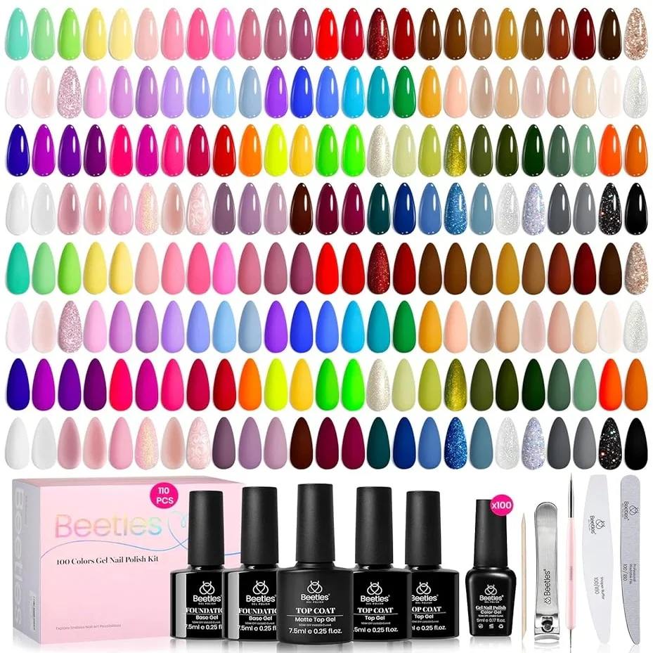(Extra Free $20 Gift) 100 Colors Nails 110 PCS Perfect Gift Gel Polish Set for All Season - Image 9