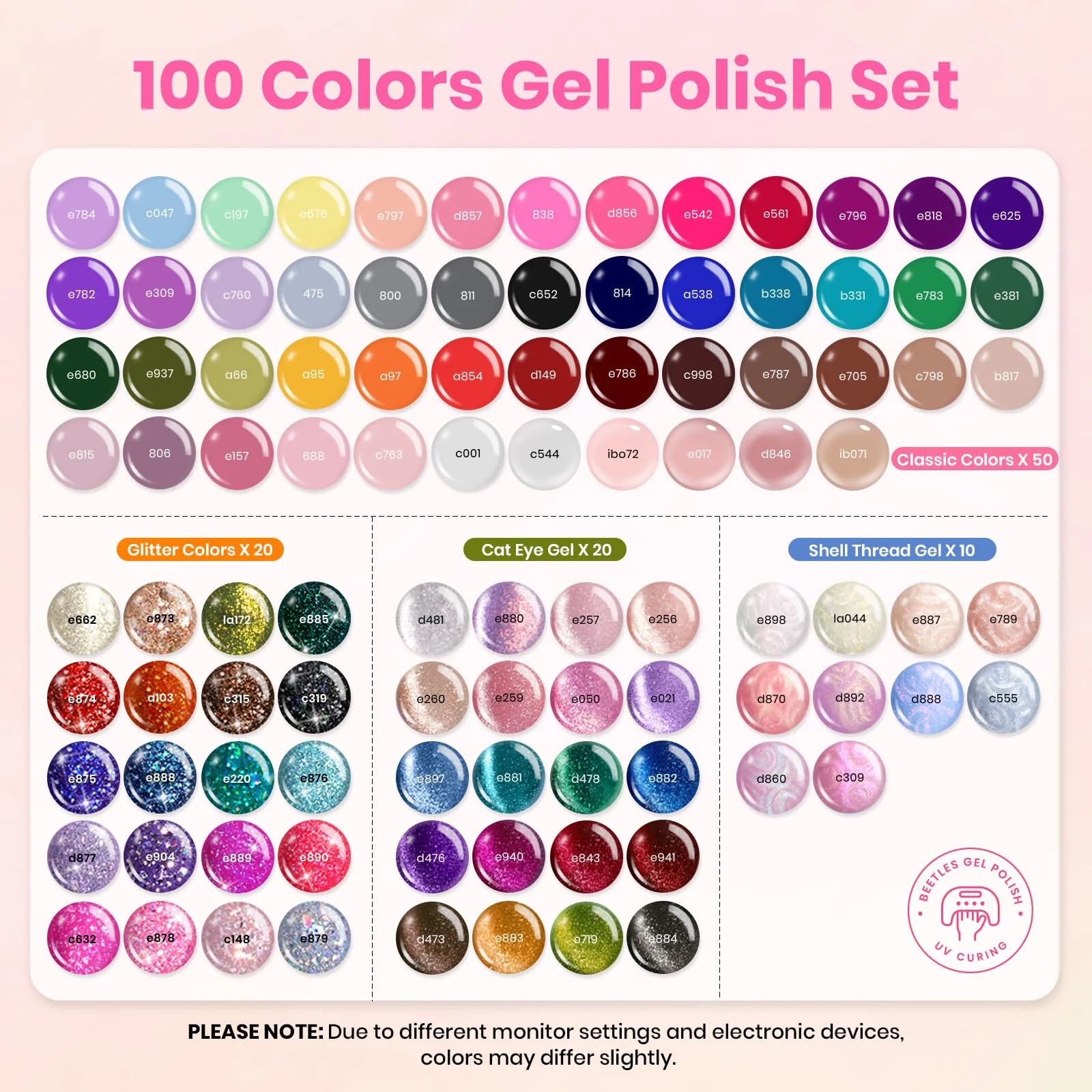 119pcs Nail Nook 100 Colors Summer Nails And 31pcs Nail Art Brush All-in-One Kit - Image 3