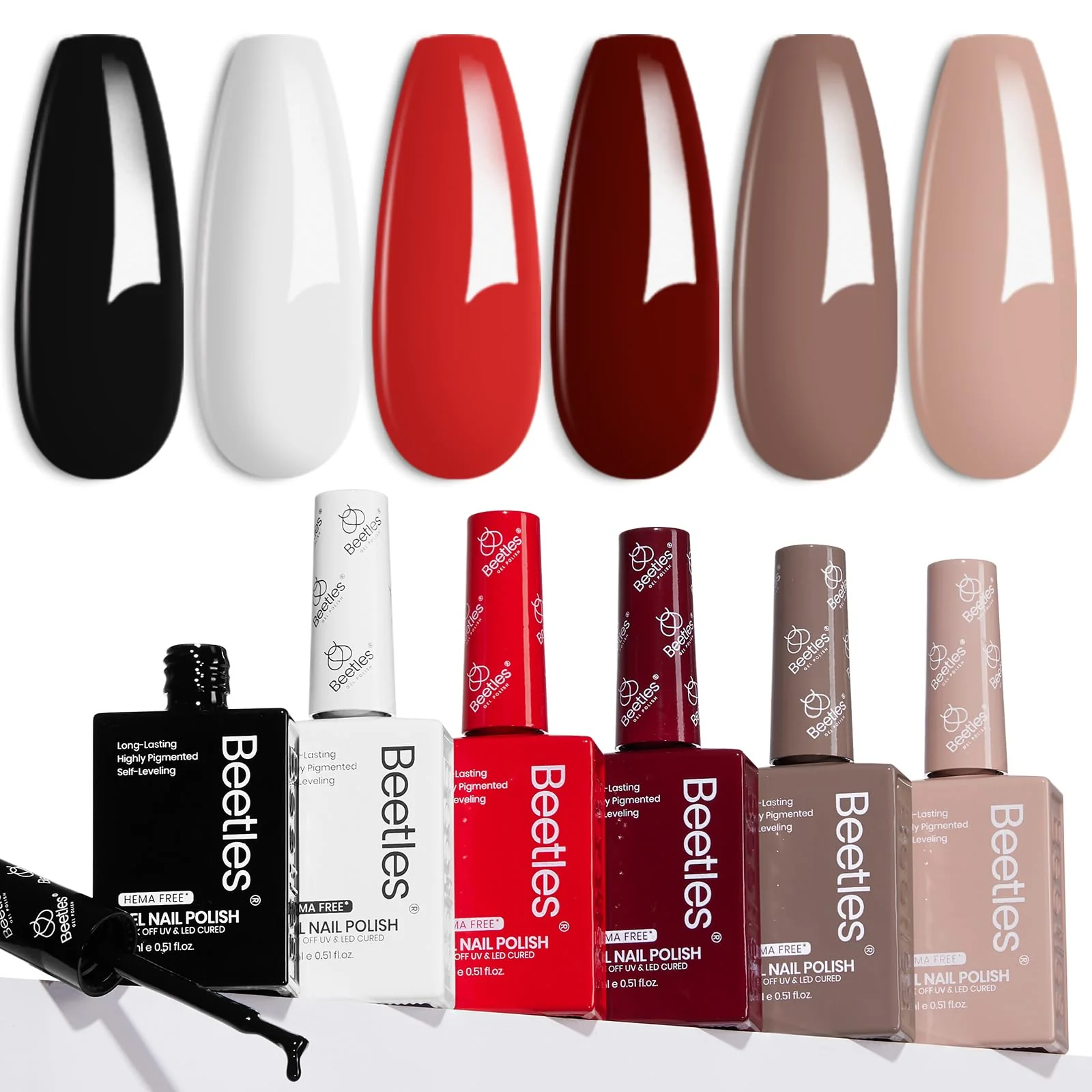 Hema Free Soft Classics Nails - Colorful Bottle 6 Color Each 15ml Gel Polish