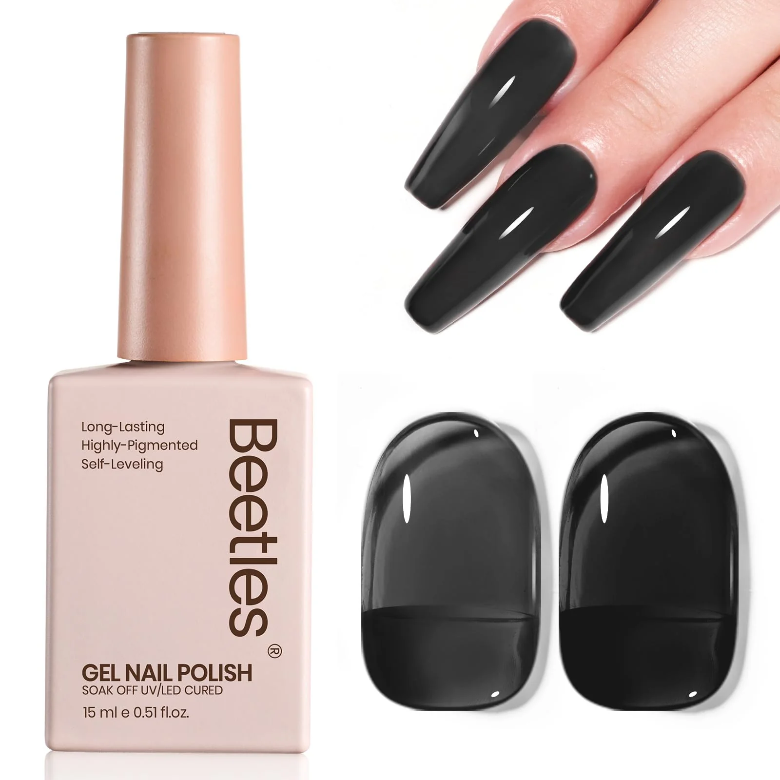 15ML Black Crystal Nails Jelly Sheer Gel Nail Polish
