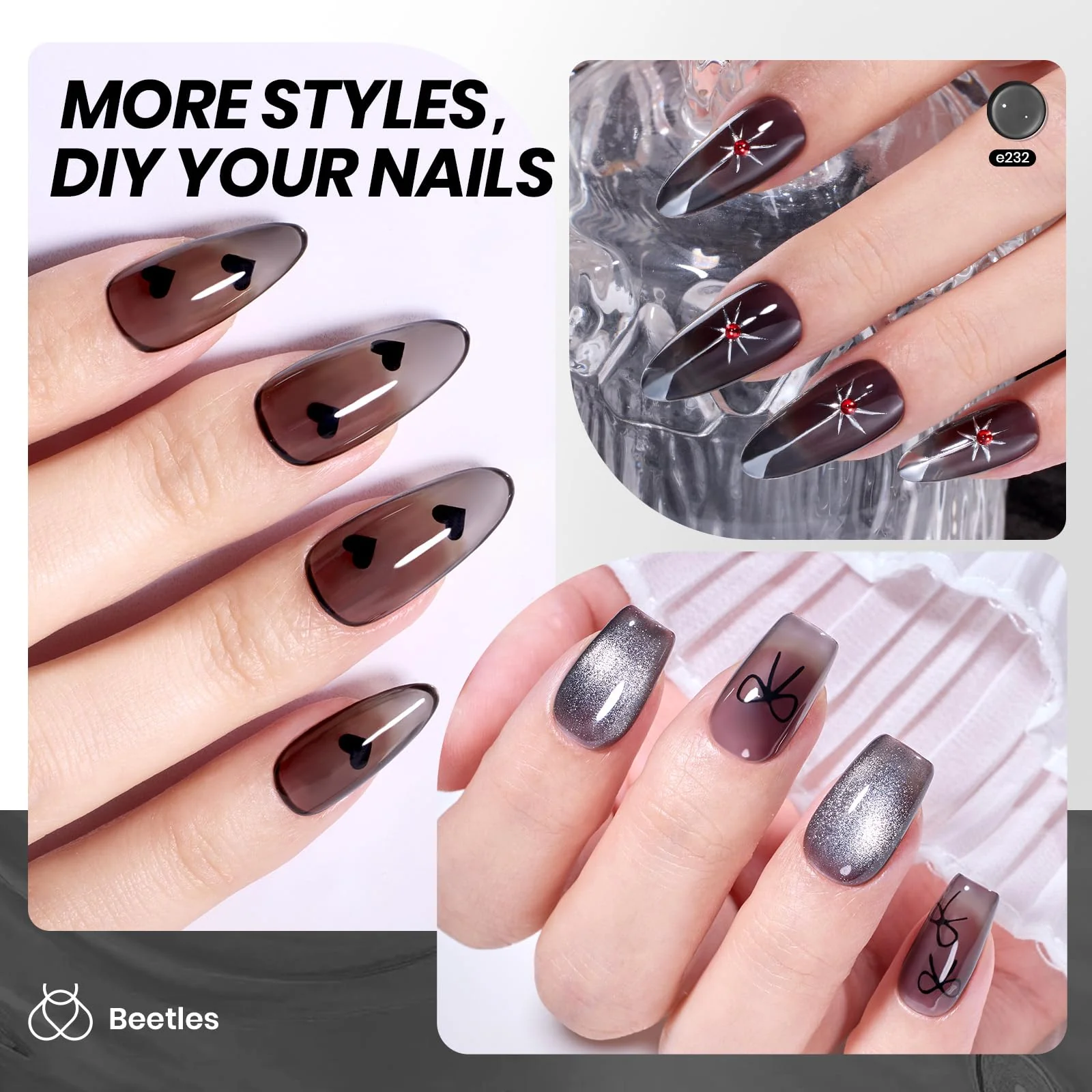 15ML Black Crystal Nails Jelly Sheer Gel Nail Polish - Image 3