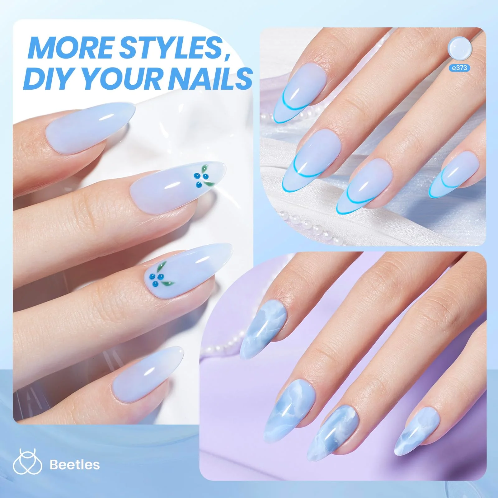 7.5ML Blueberry Milk Jelly Nails Sheer Blue Gel Nail Polish - Image 4