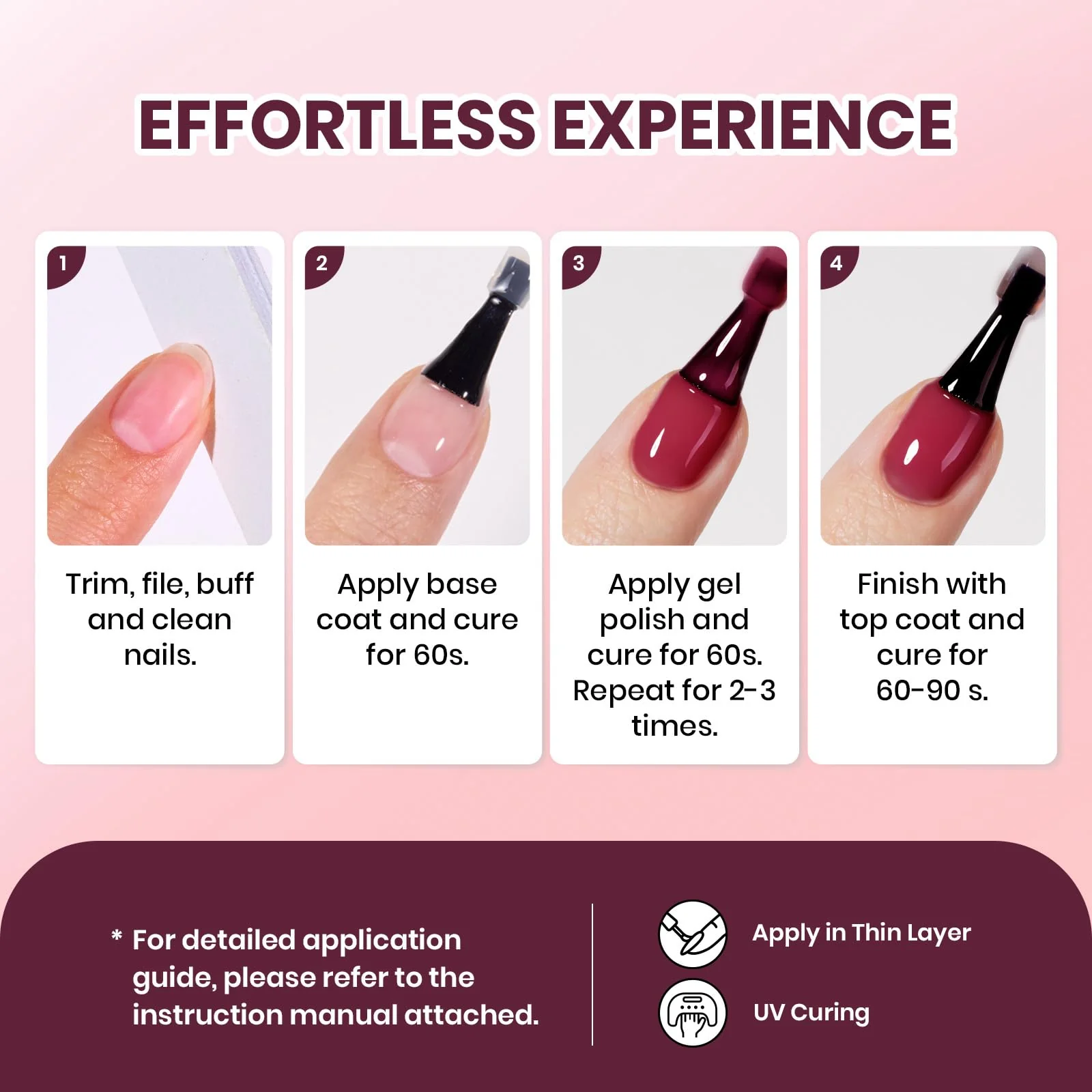 15ML Blushed Wine Jelly Sheer Red Gel Nail Polish - Image 6