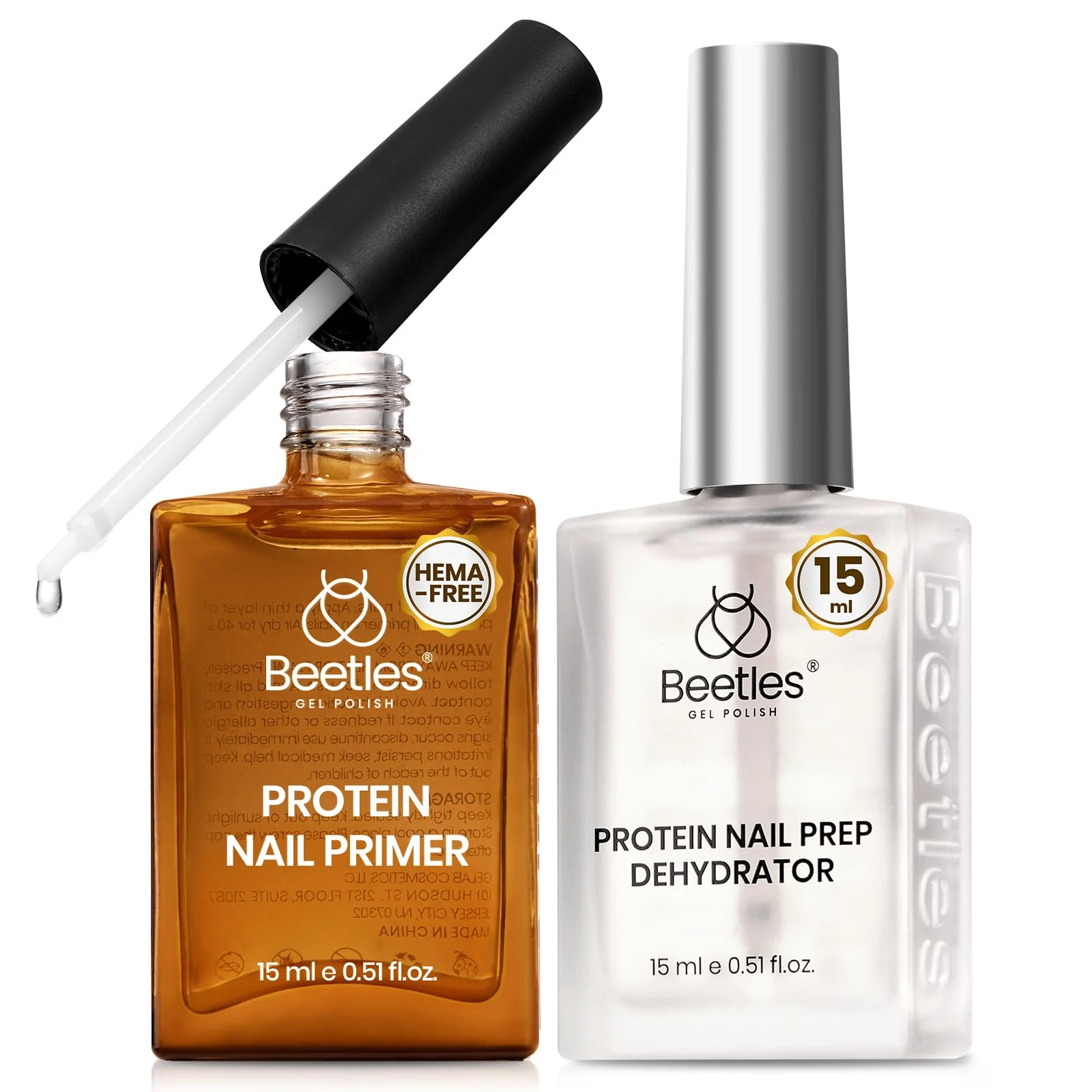 2PCS Hema-Free 15ml Protein Nail Prep Dehydrator and Primer Set