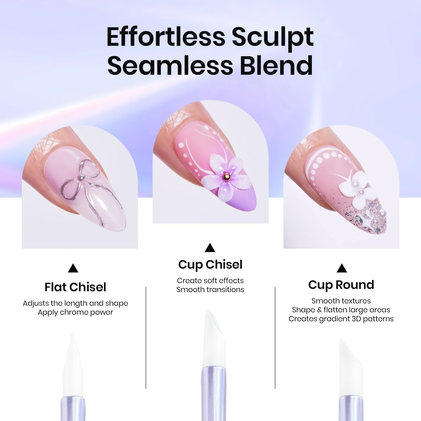 5Pcs Silicone Dual-Head Nail Art Tools Brushes Set - Image 4