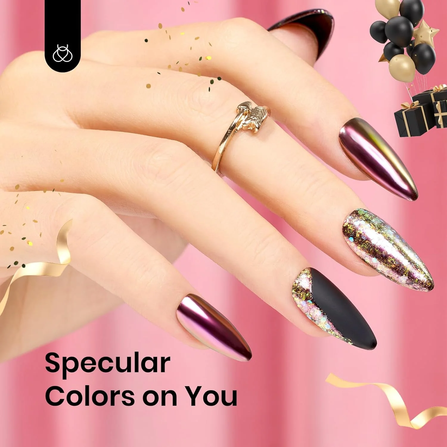 Chrome Nail Powder - 8-Color Mirror Effect and Holographic Glitter - Image 4