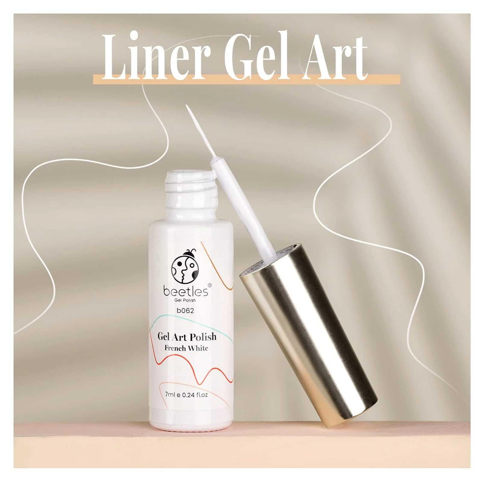Beetles 7ml White Nail Polish: Perfect for Thin Line Nail Art Brushes and Gel Pens - Image 2