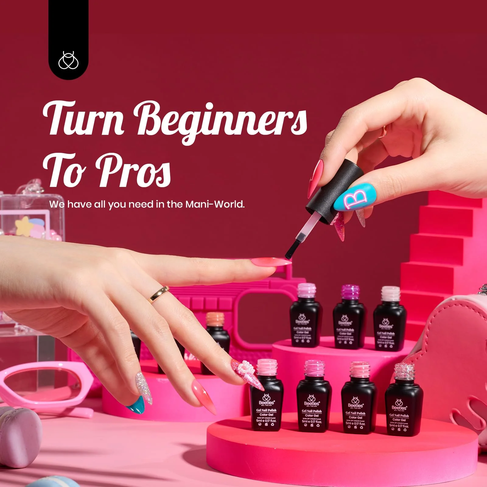 Alluring Sweetie-20 Gel Colors Set Nails with Top and Base Coat (5ml/Each) - Image 6
