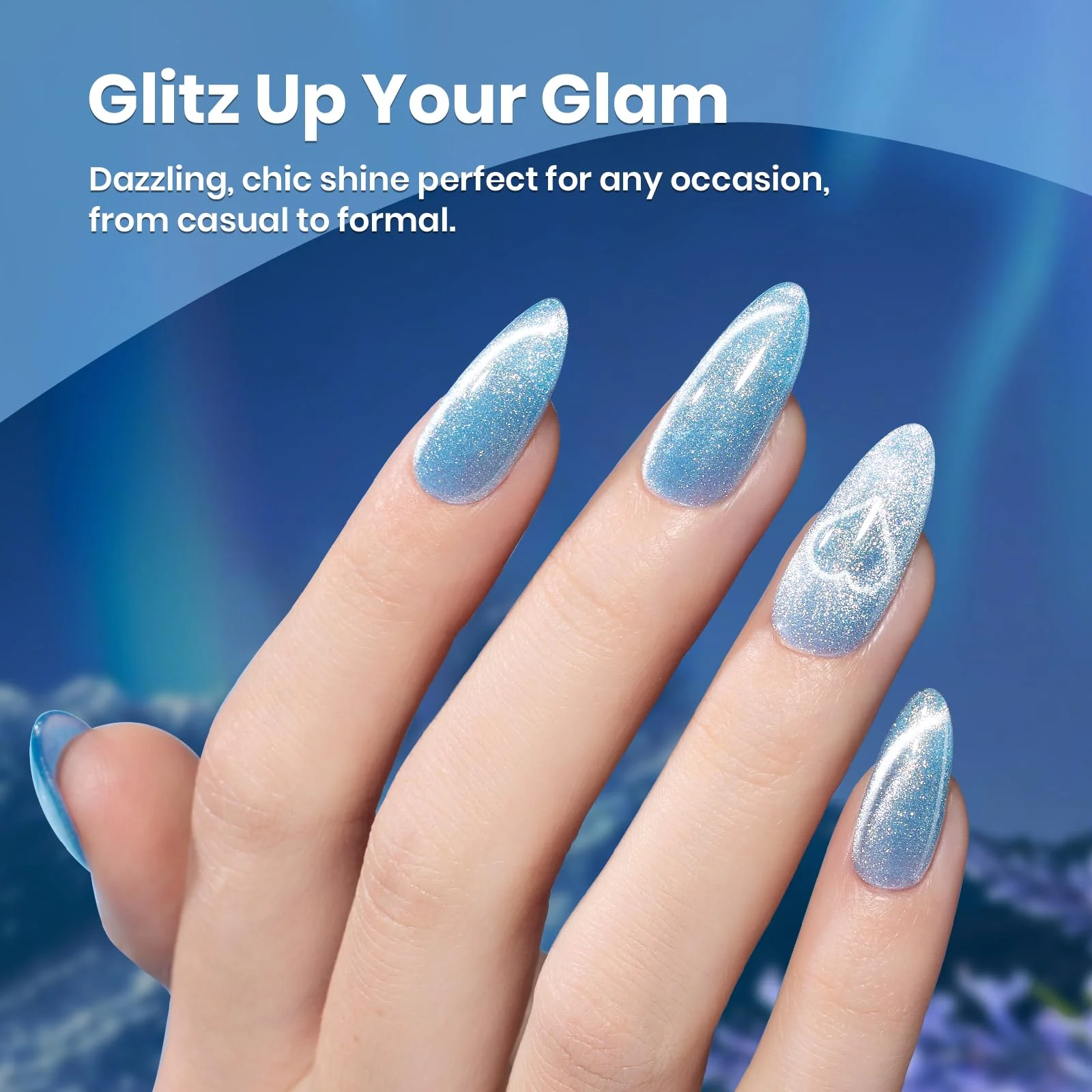 Arctic Aurora Cat Eye |15ml Gel Polish Silver Nail Colors - Image 6
