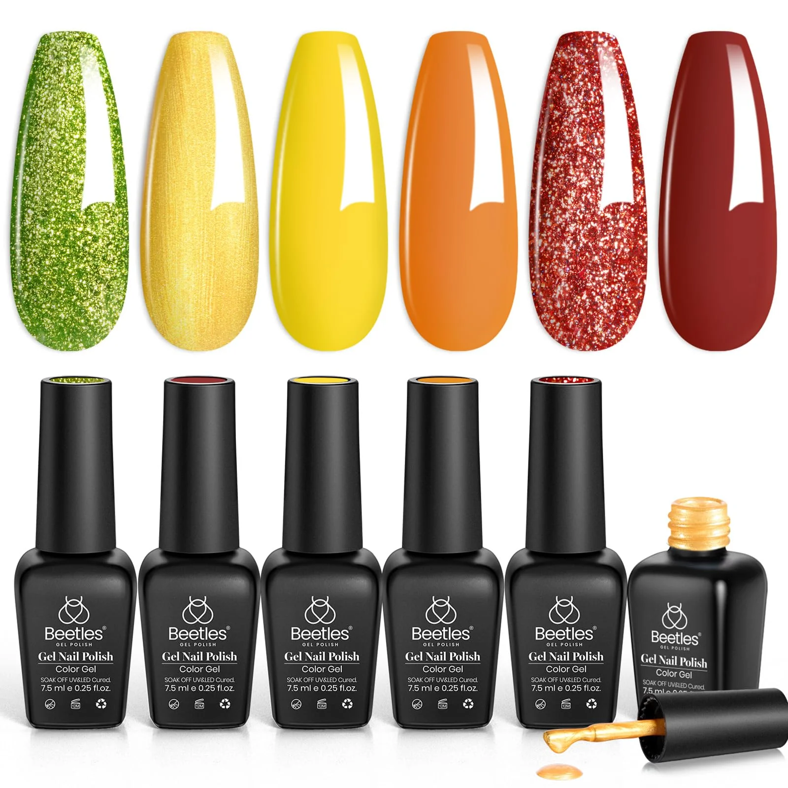 Autumn Realm - 6 Colors Fall Gel Nail Polish Set Kit - Image 8