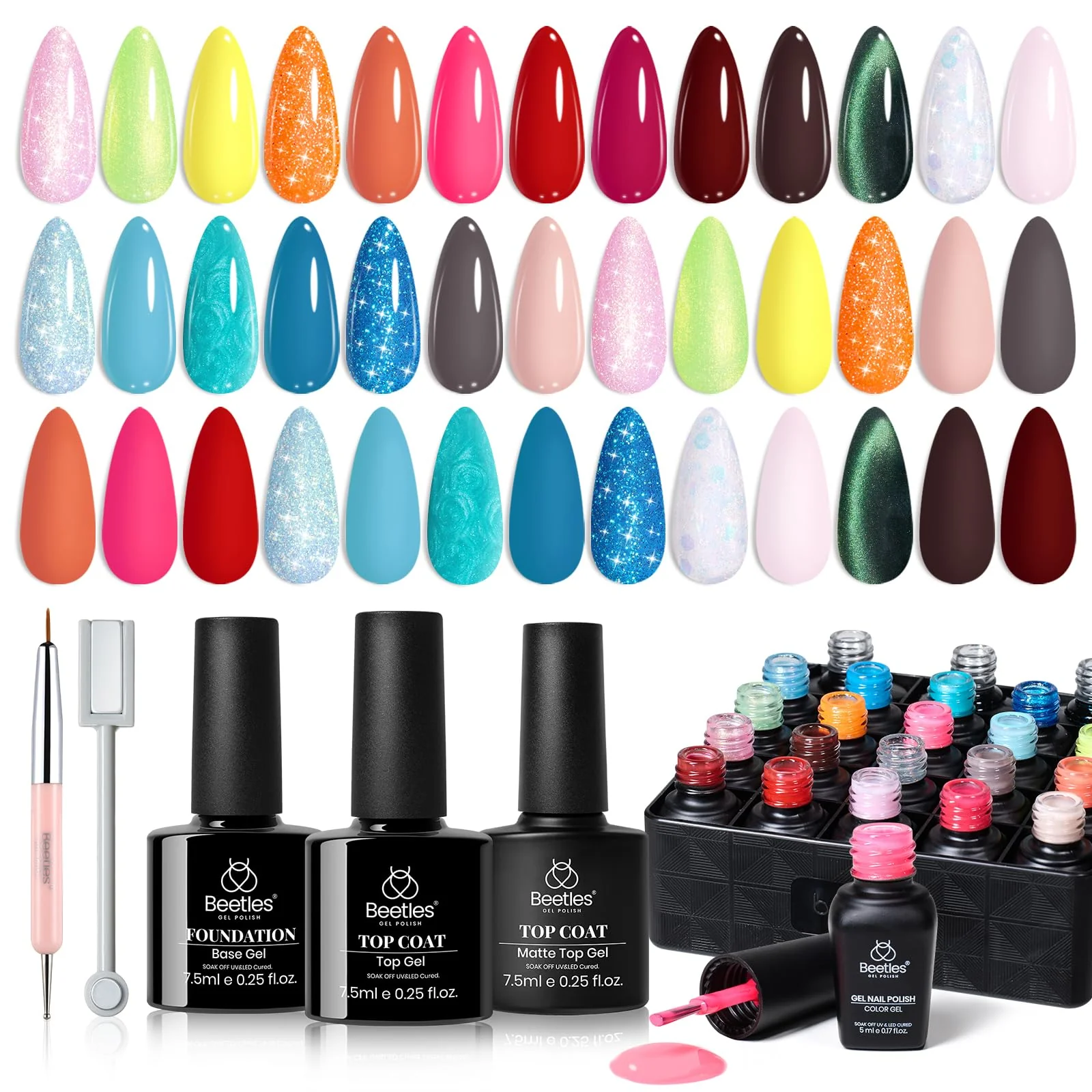 Beach Bash-20 Colors Gel Polish Nails Kit(7.5ml/Each) - Image 8