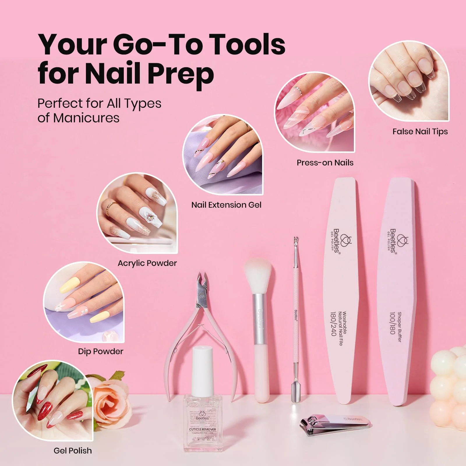 Beetles 14pcs Manicure Kit - Remover Kit Nail Care Kit Nail Prep Set - Image 3