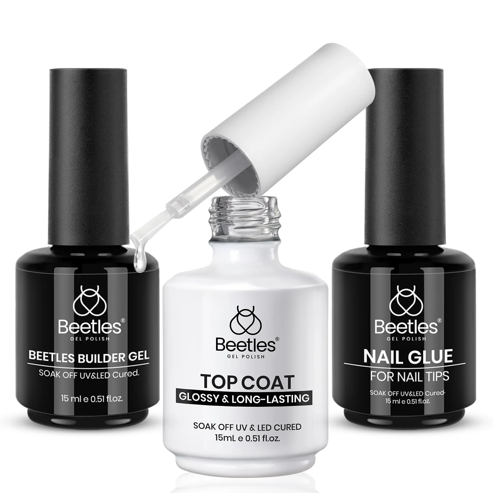 Beetles 15ml Builder Gel & Nail Glue & Top Coat