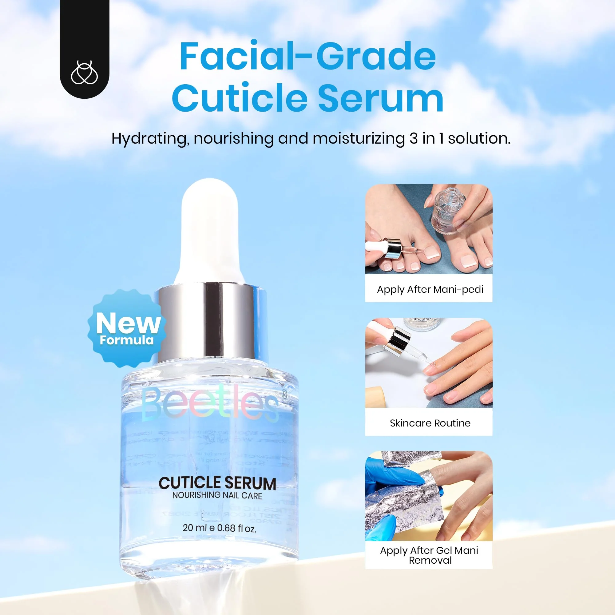 Beetles 20ml Facial-Grade Cuticle Serum Oil Care for Nail - Image 3
