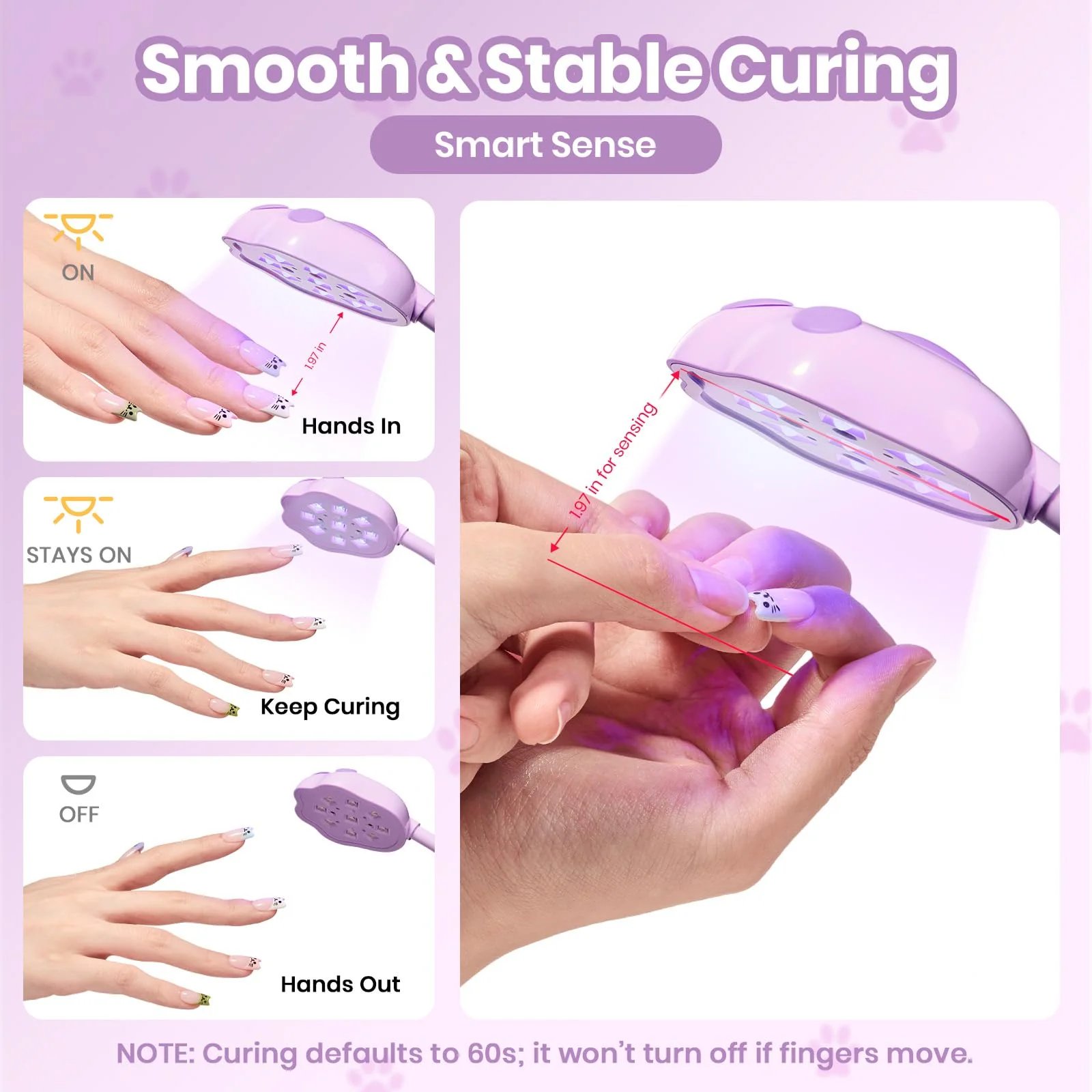 Beetles 360° Flexible Gooseneck UV Nail Lamp Purple Color - Image 5