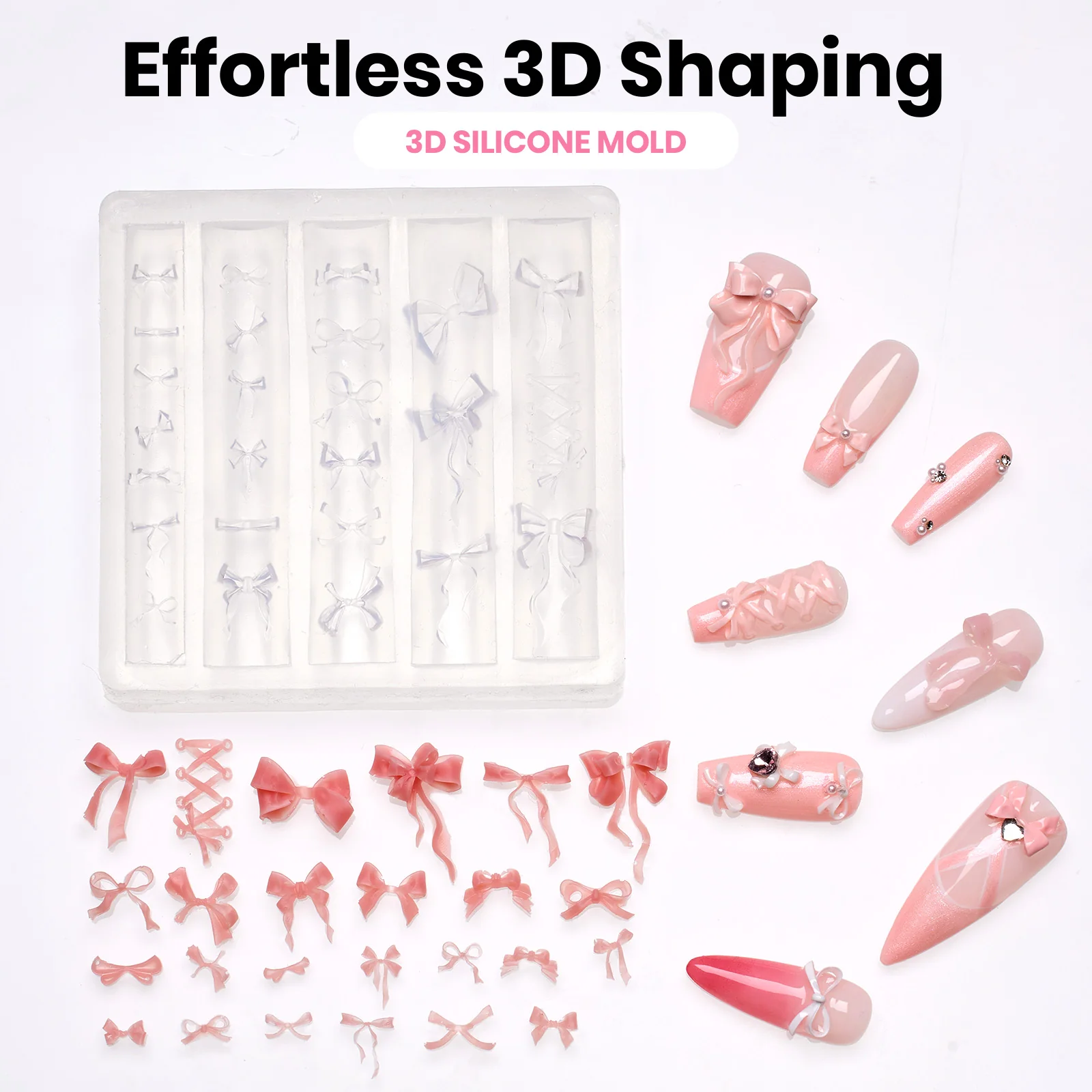 Beetles 3D Gel Nail Art-Ballet Whisper Pink Solid Builder Nail Gel Non-Sticky Sculpting with Dual-Ended Sculpture Pen & Stiletto Dual From, Beginner Friendly DIY at Home,UV LED Lamp Needed - Image 4