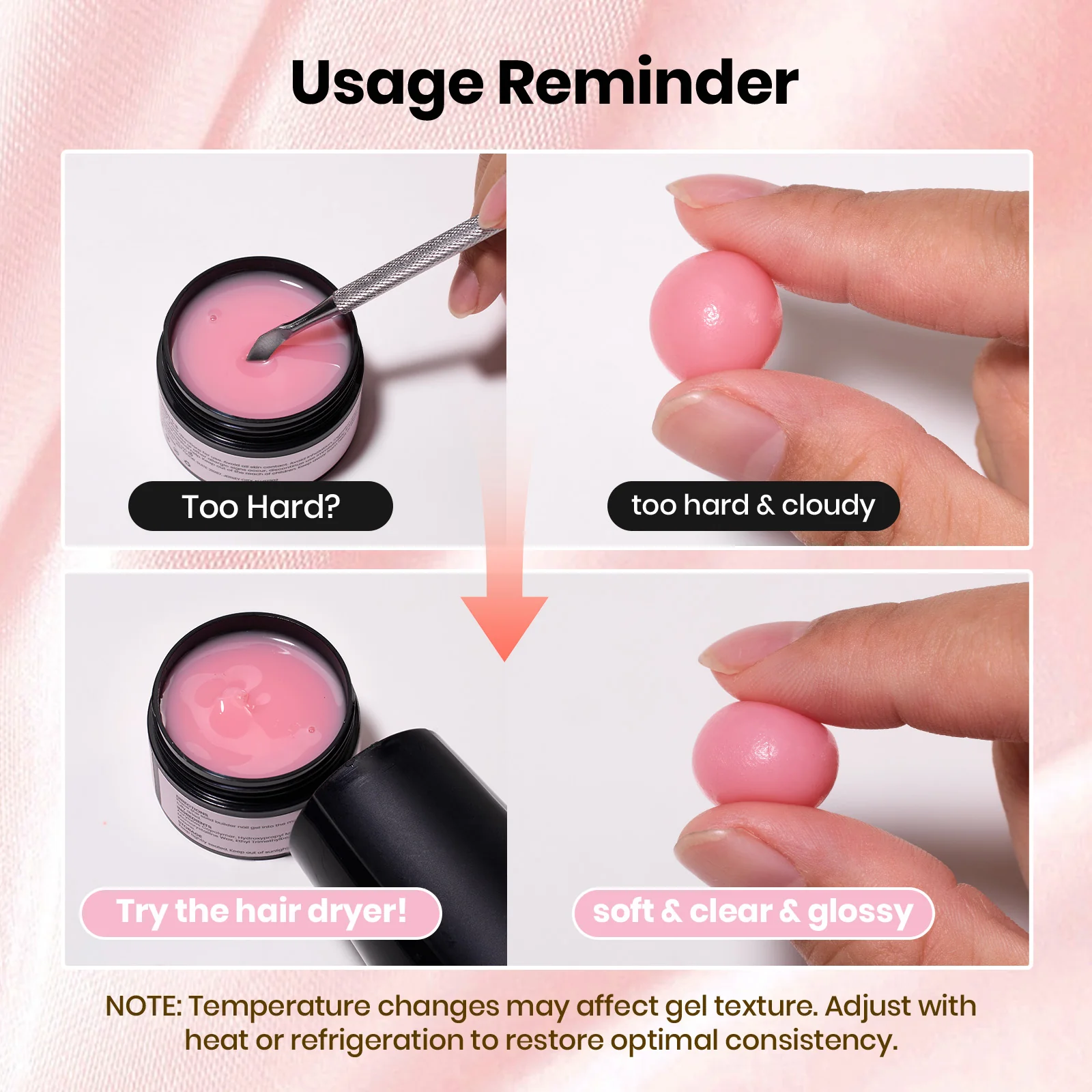 Beetles 3D Gel Nail Art-Ballet Whisper Pink Solid Builder Nail Gel Non-Sticky Sculpting with Dual-Ended Sculpture Pen & Stiletto Dual From, Beginner Friendly DIY at Home,UV LED Lamp Needed - Image 7