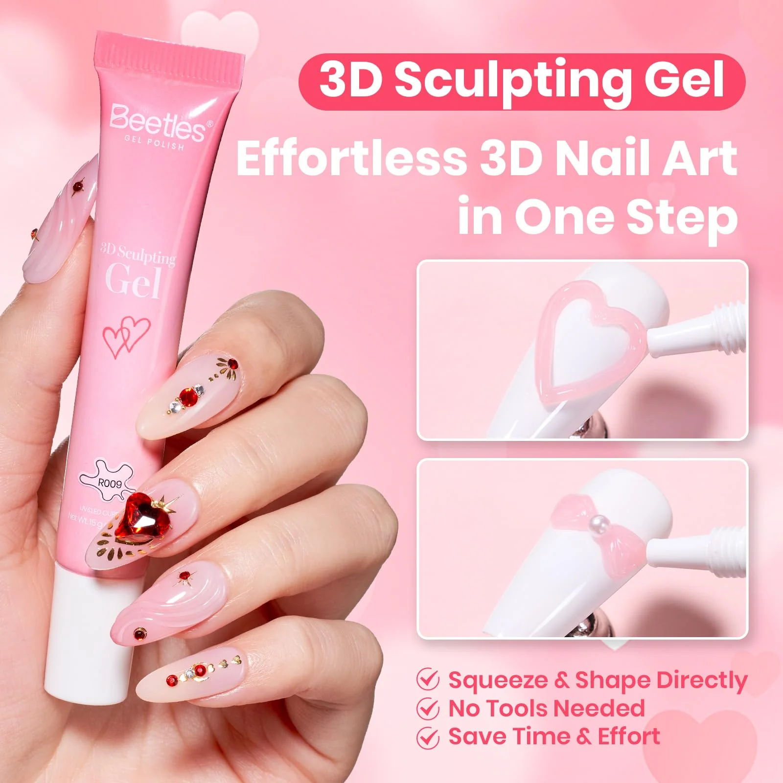 Beetles 3D Gel Nail Art Rhinestones Glue Kit - Nails Limited Nail Decorations for Nail polish - Image 4