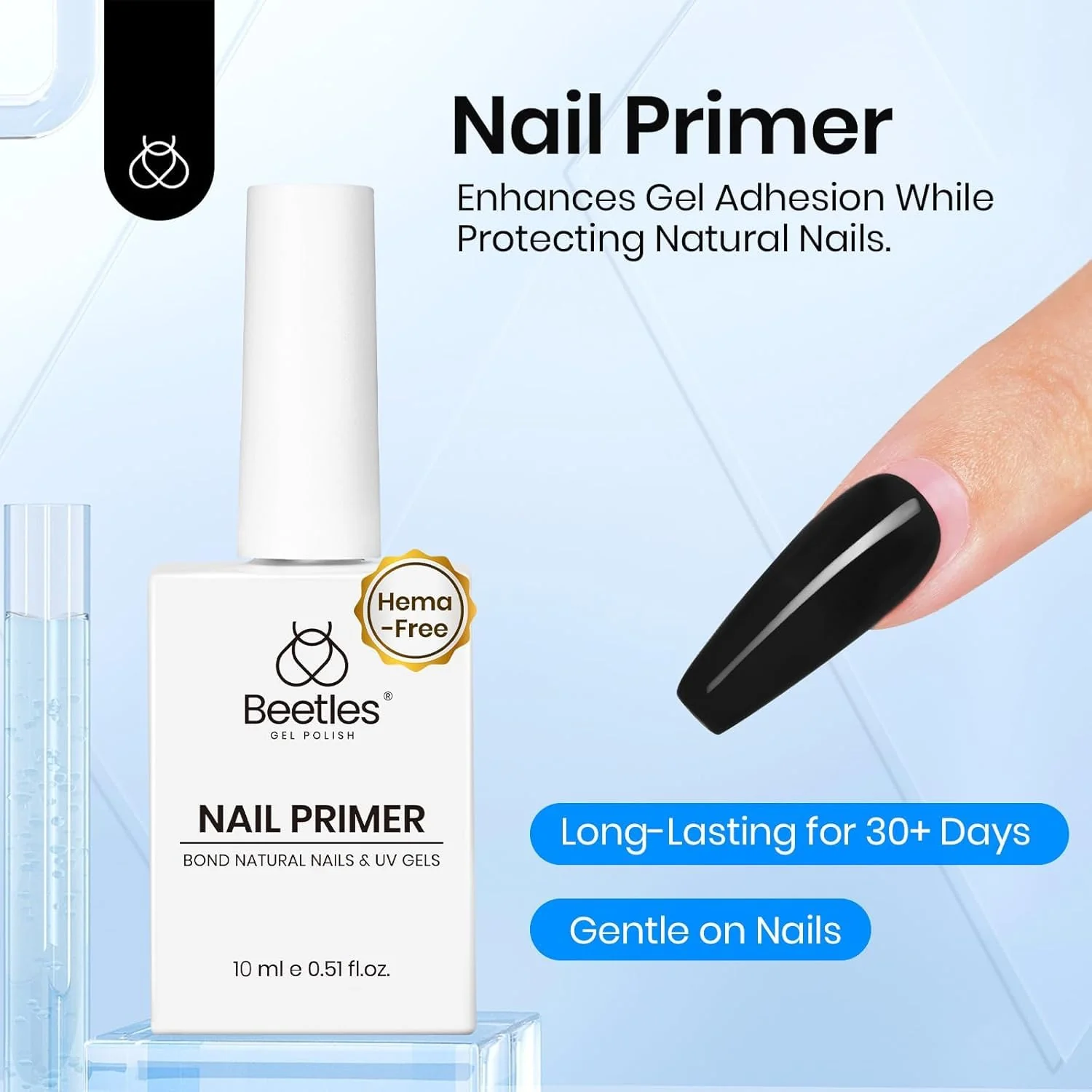 Beetles 3Pcs 15ML Gel Nail Glue Nail Dehydrator and Primer - Image 2
