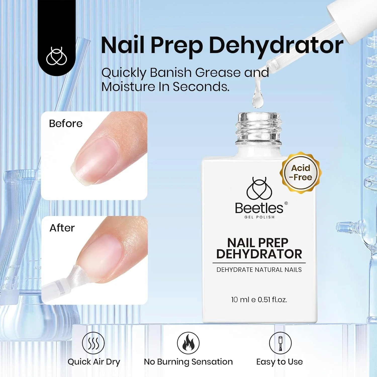 Beetles 3Pcs 15ML Gel Nail Glue Nail Dehydrator and Primer - Image 3