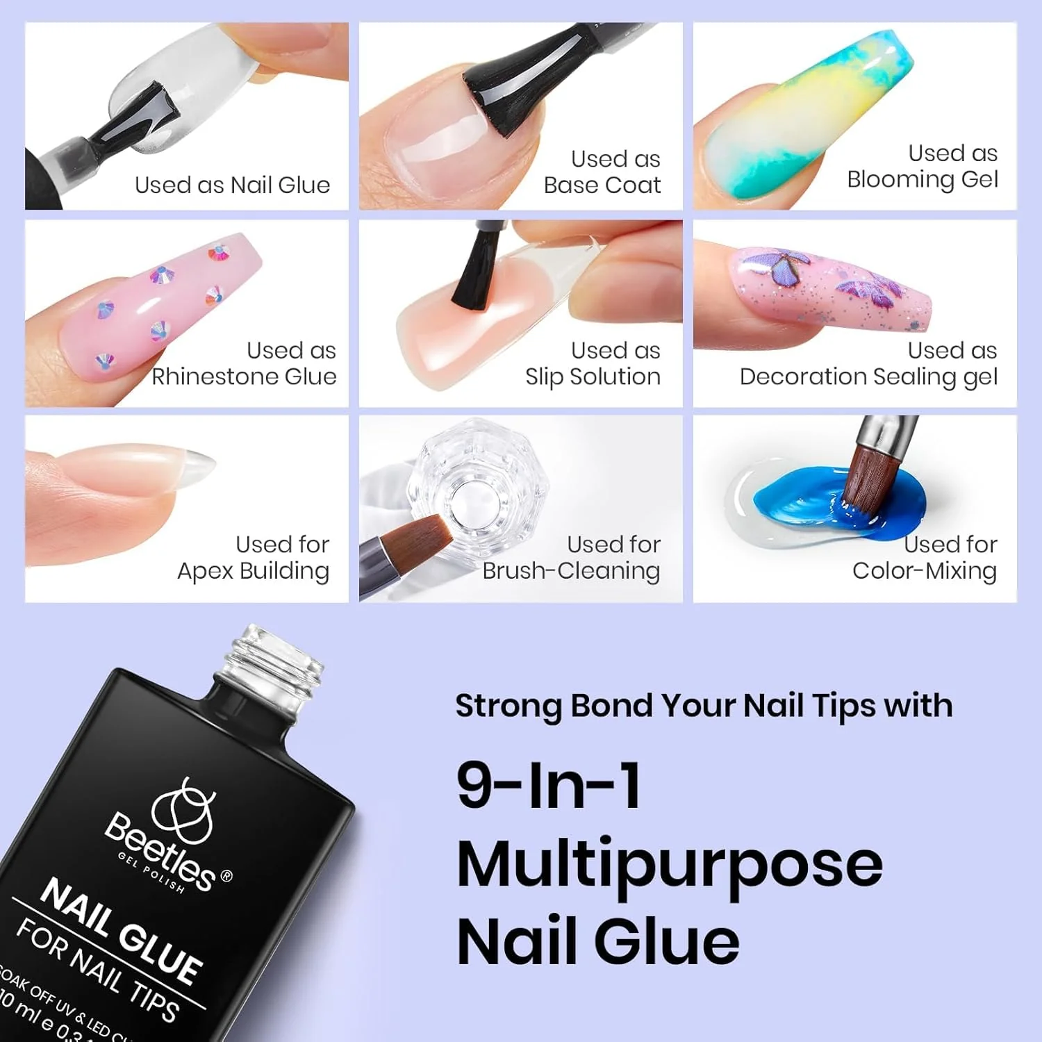 Beetles 3Pcs 15ML Gel Nail Glue Nail Dehydrator and Primer - Image 7