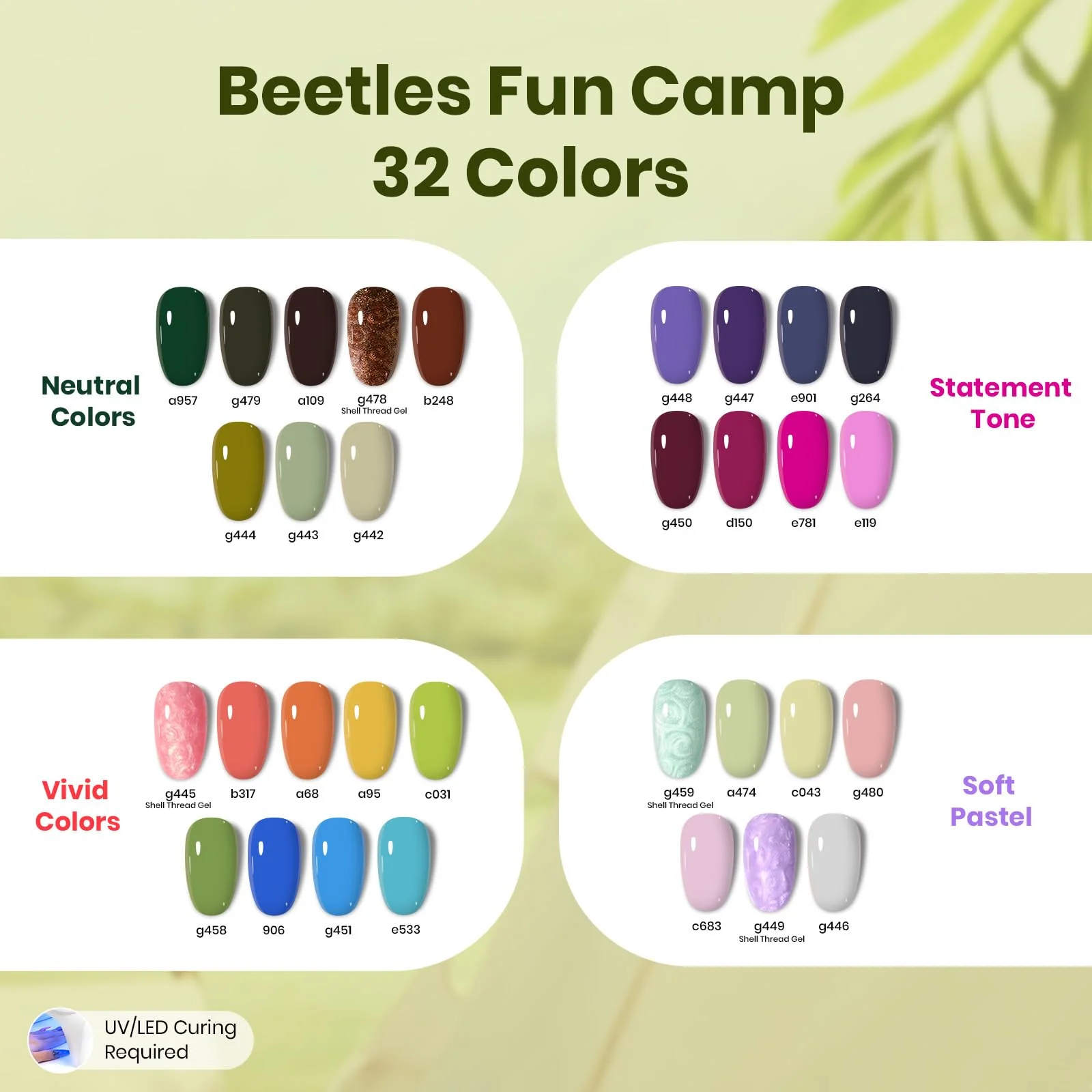 Beetles Gel Nail Starter Kit Nails With UV Light and Nail Drill 55Pcs 32 Colors All-in-One Mani Kit - Image 6