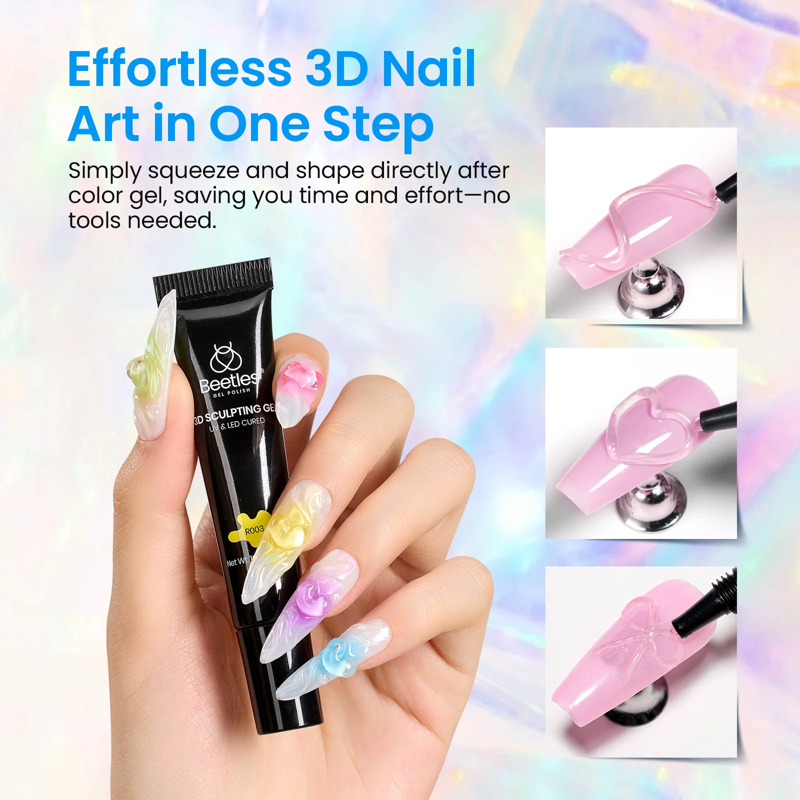 Beetles 6 Colors 3 in 1 Clear 3D Sculpting Gel-each 5g - Image 6