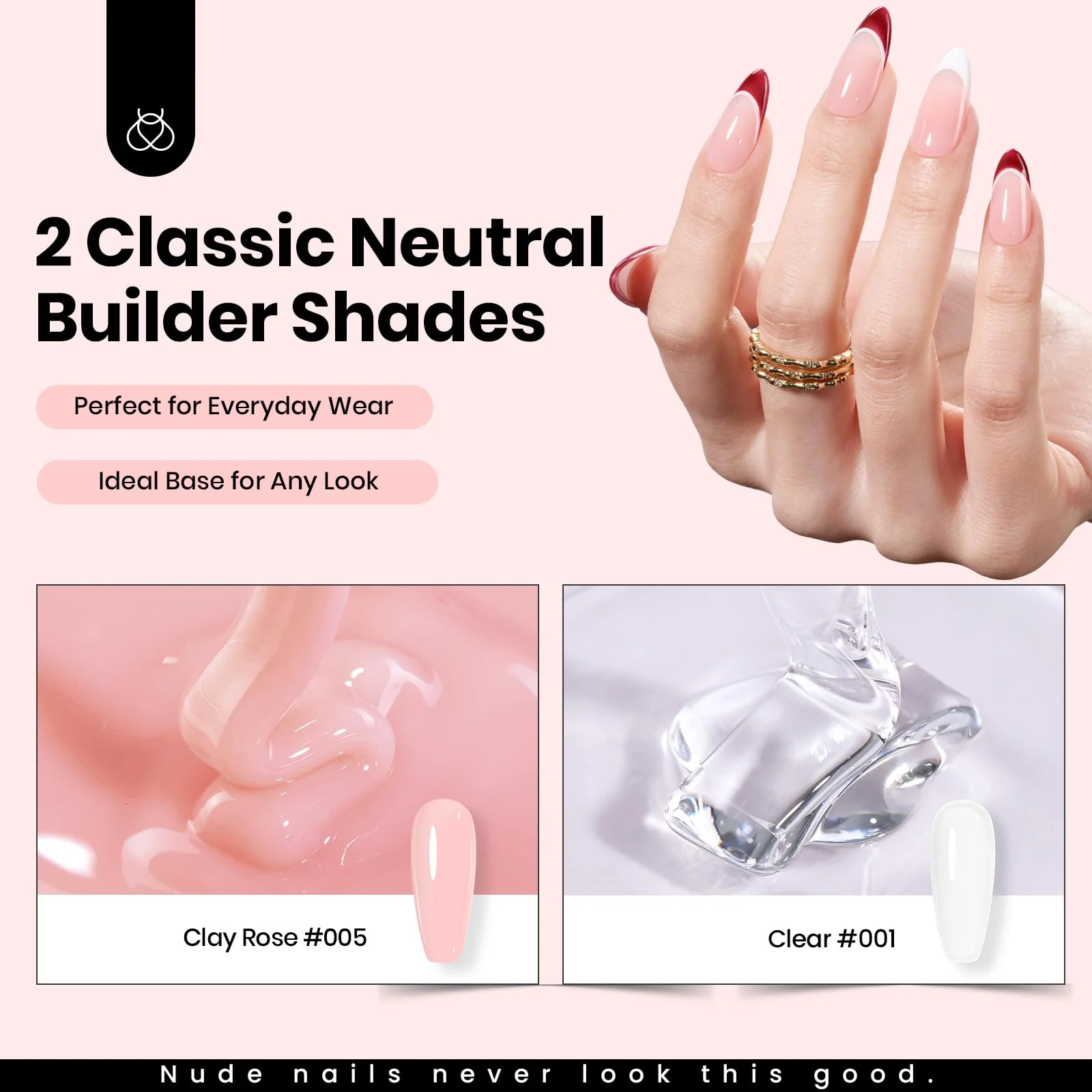Beetles 9 IN 1 HEMA Free 2 Colors Hard Gel For Nail Extension & Nail with Flat Nail Brush High Hardness Nails - Image 4