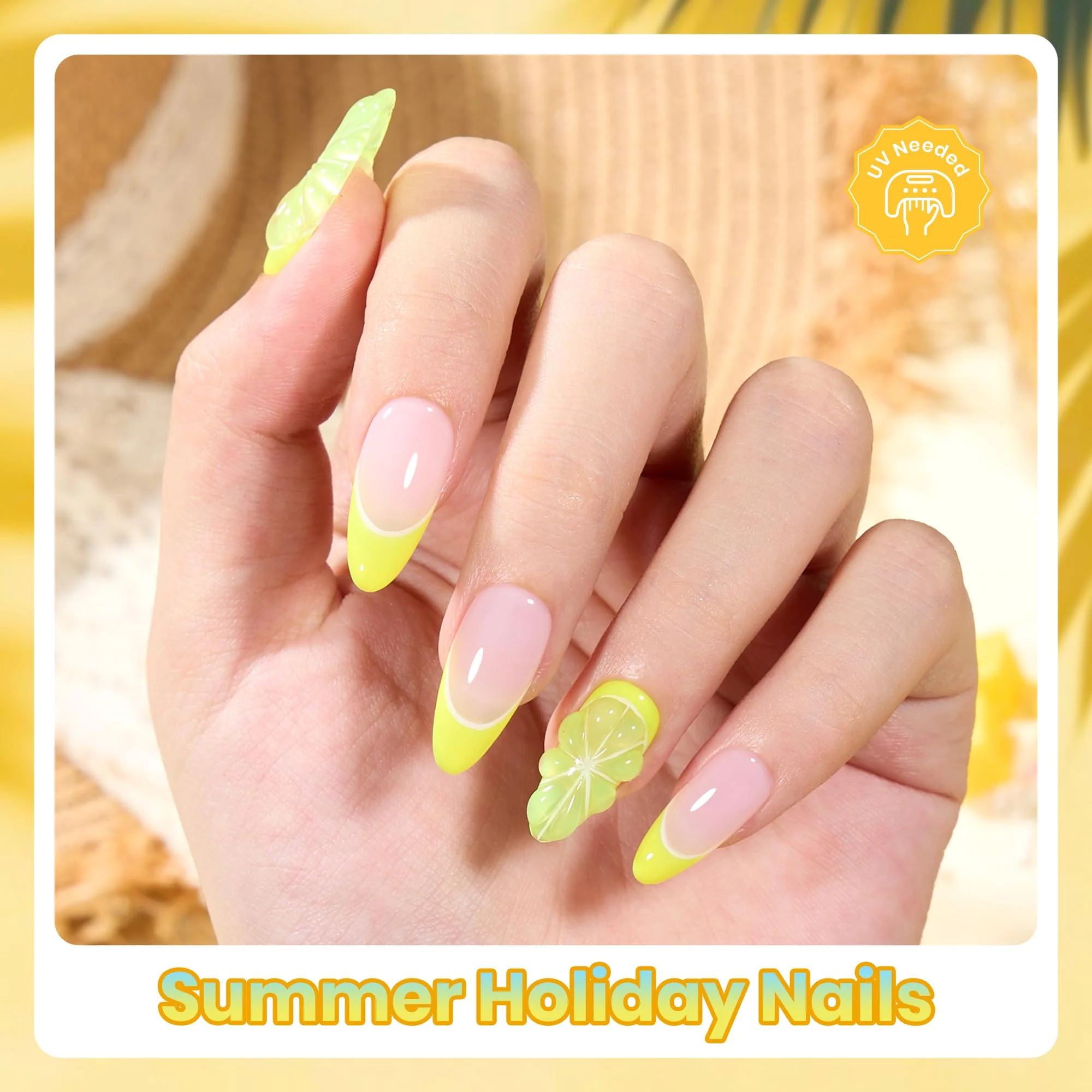 Beetles Amalfi Holiday 6 Colors Yellow Gel Nail Polish Set Summer Nails - Image 3
