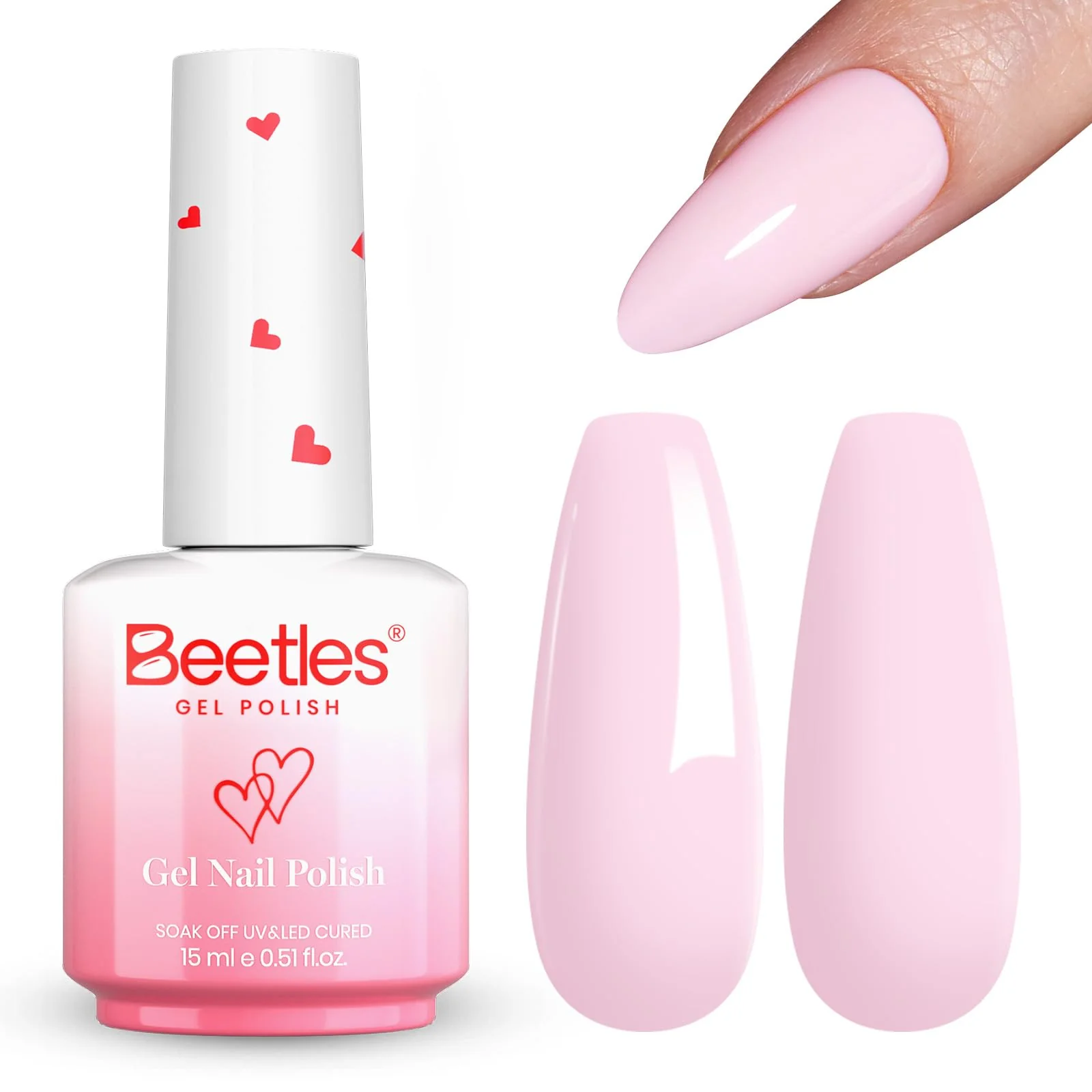 Beetles Barely Pink Gel Polish - 15ml Light Pink for Nails