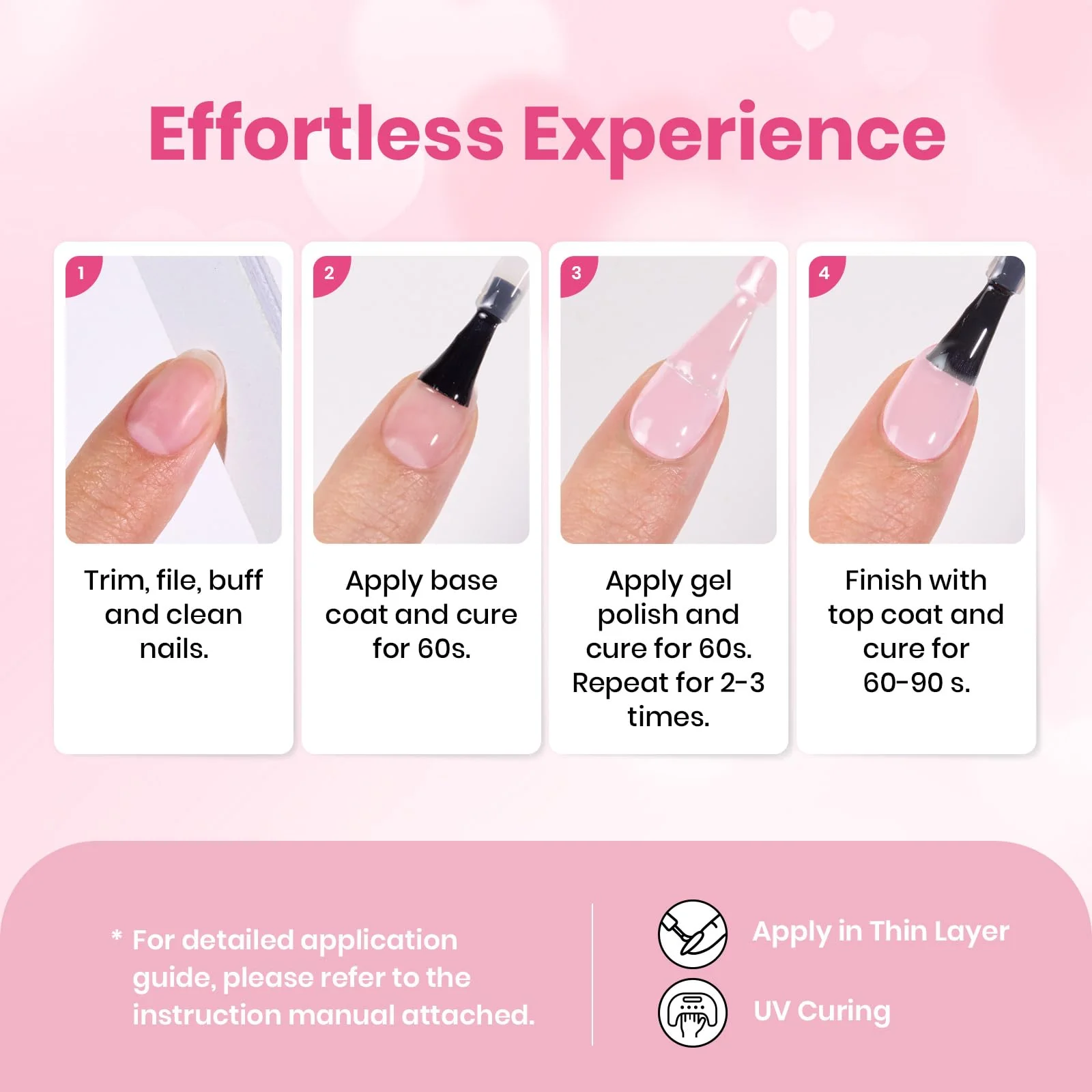 Beetles Barely Pink Gel Polish - 15ml Light Pink for Nails - Image 8