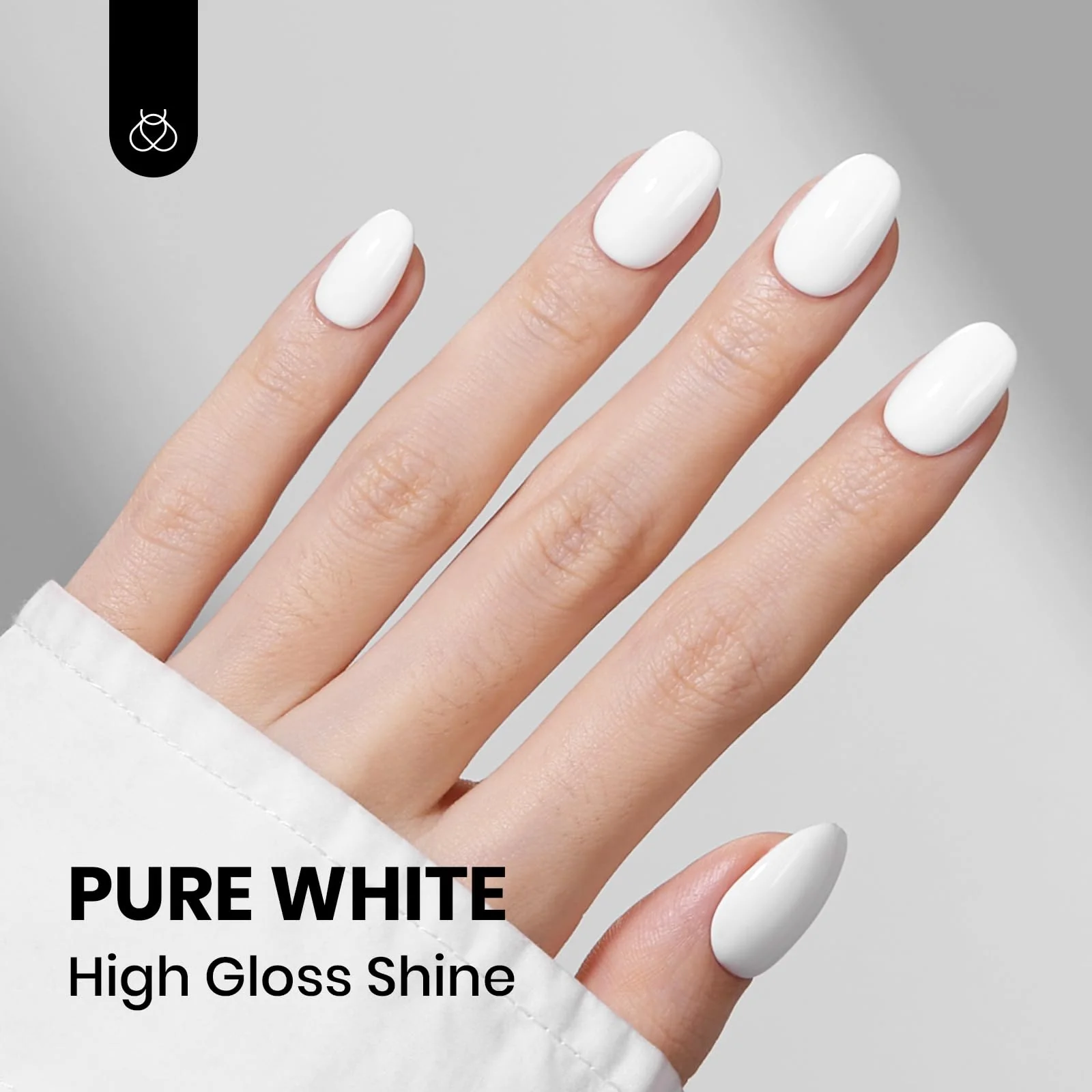 Beetles Black White Gel Polish Kit - Simple Black & White Colors Collection, 2pc 15ML Hema-Free French Nails - Image 2