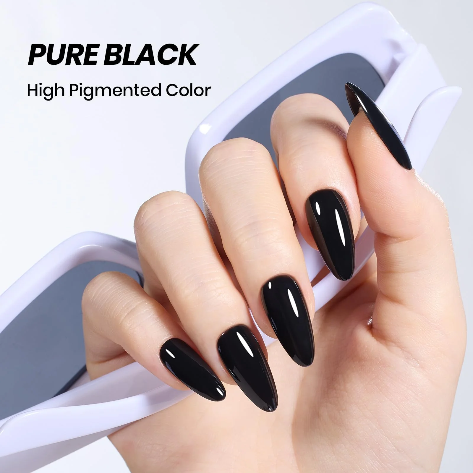 Beetles Black White Gel Polish Set - 2 Pcs 15ml Black And White Colors Polish French Nails - Image 4