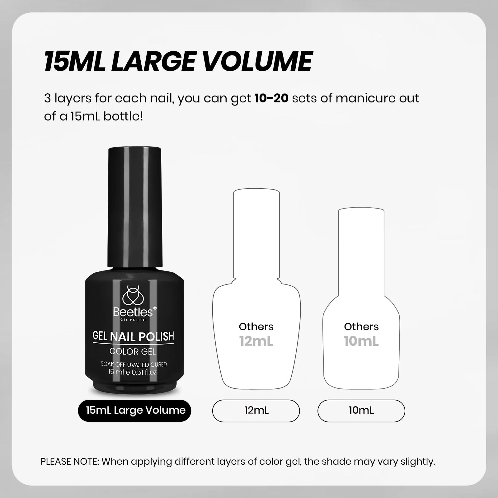 Beetles Black White Gel Polish Set - 2 Pcs 15ml Black And White Colors Polish French Nails - Image 6