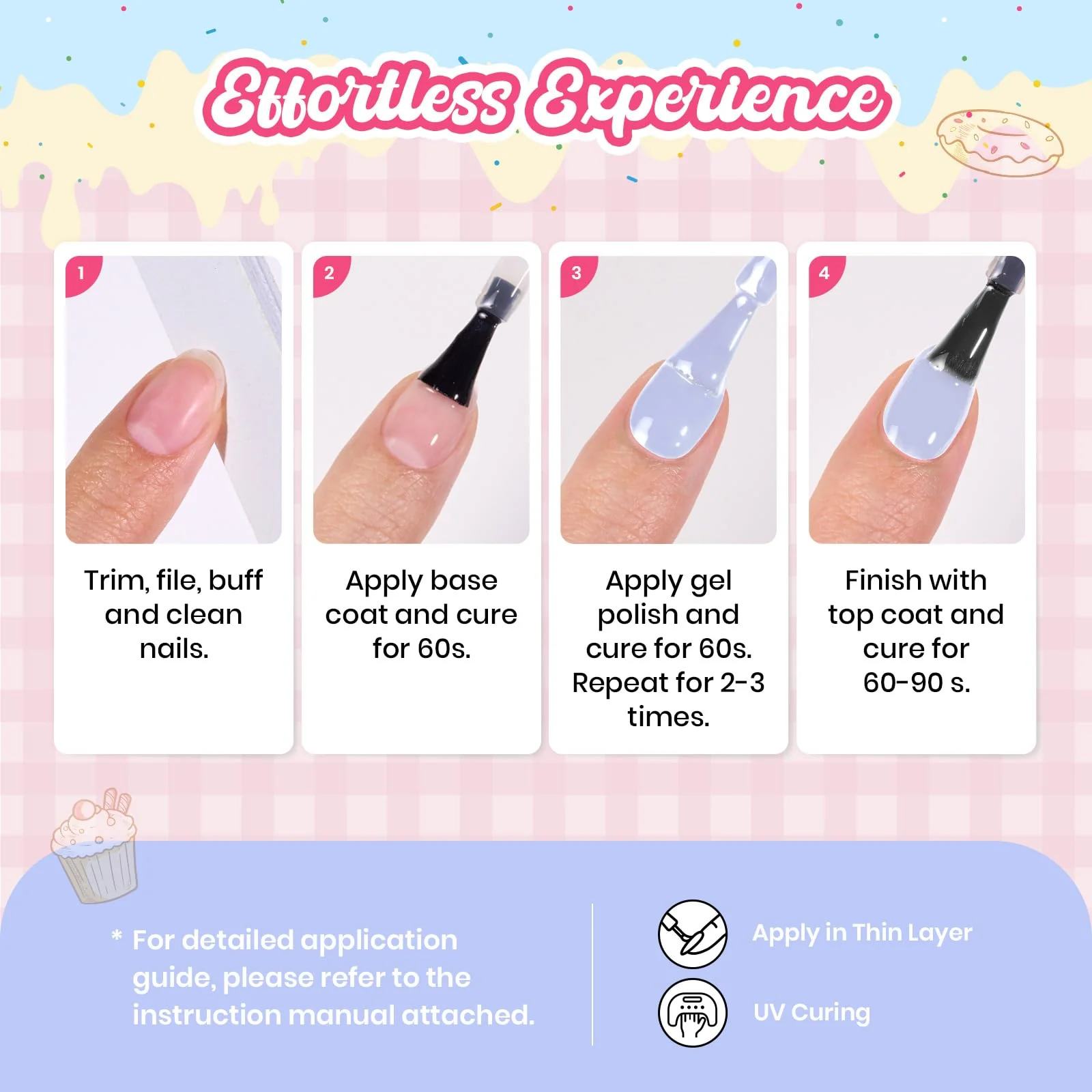 Beetles Blue Gel Nail Polish - Blueberry Smoothie Pastel Blue Gel Polish - Image 4