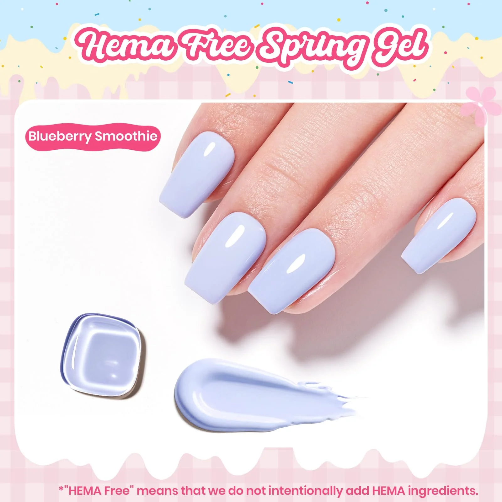 Beetles Blue Gel Nail Polish - Blueberry Smoothie Pastel Blue Gel Polish - Image 5