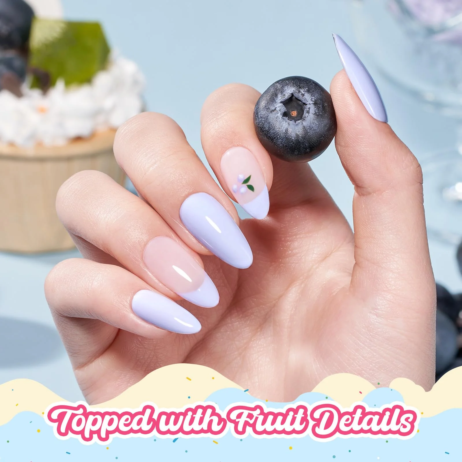 Beetles Blue Gel Nail Polish - Blueberry Smoothie Pastel Blue Gel Polish - Image 6