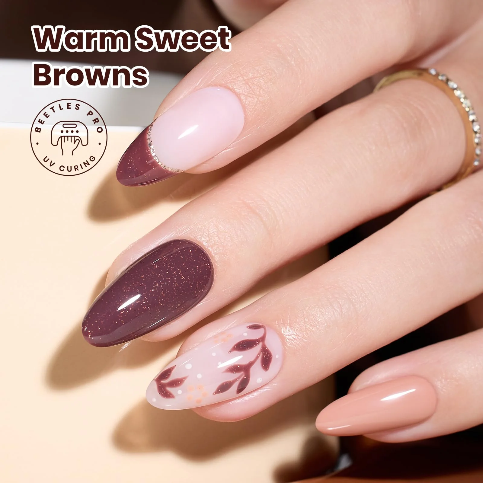 Beetles Brown Gel Polish - 6 Colors Light Dark Brown Color Set - Image 5
