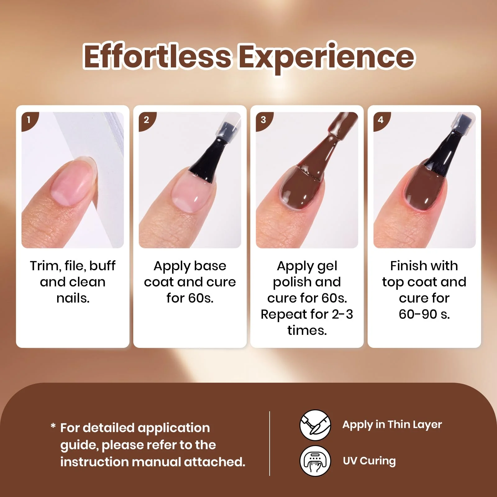 Beetles Brown Gel Polish Set - Toasty Aroma Collection, 6 Colors Nude Brown Trendy Colors - Image 6