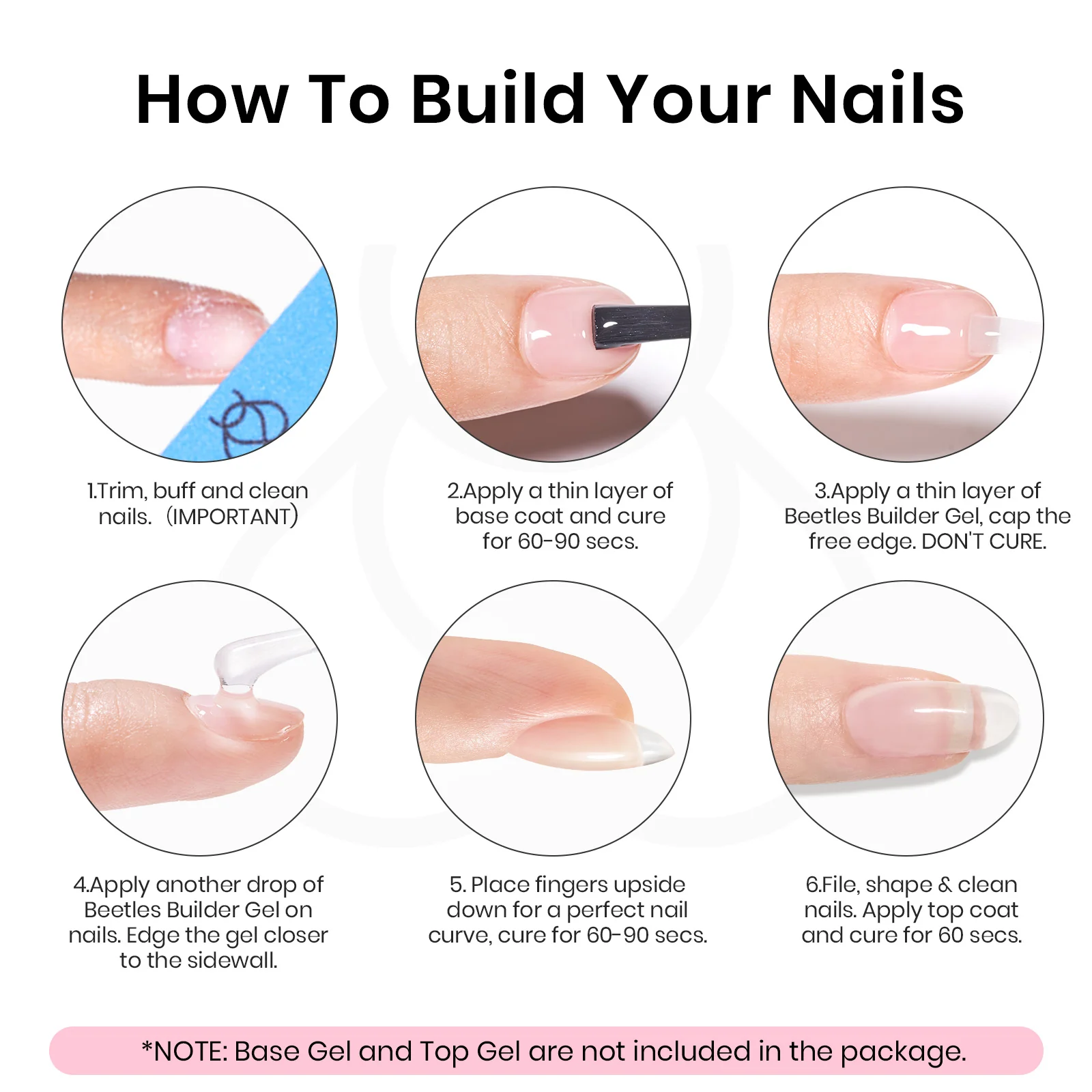 Beetles Builder Gel for Nails HEMA-Free,0.5 oz 8 in 1 White Glitter Builder Nail Gel for Thickening Apex Building Strengthener Extension LED/UV Lamp Galaxy Whispers Color DIY Salon for Begginer - Image 8