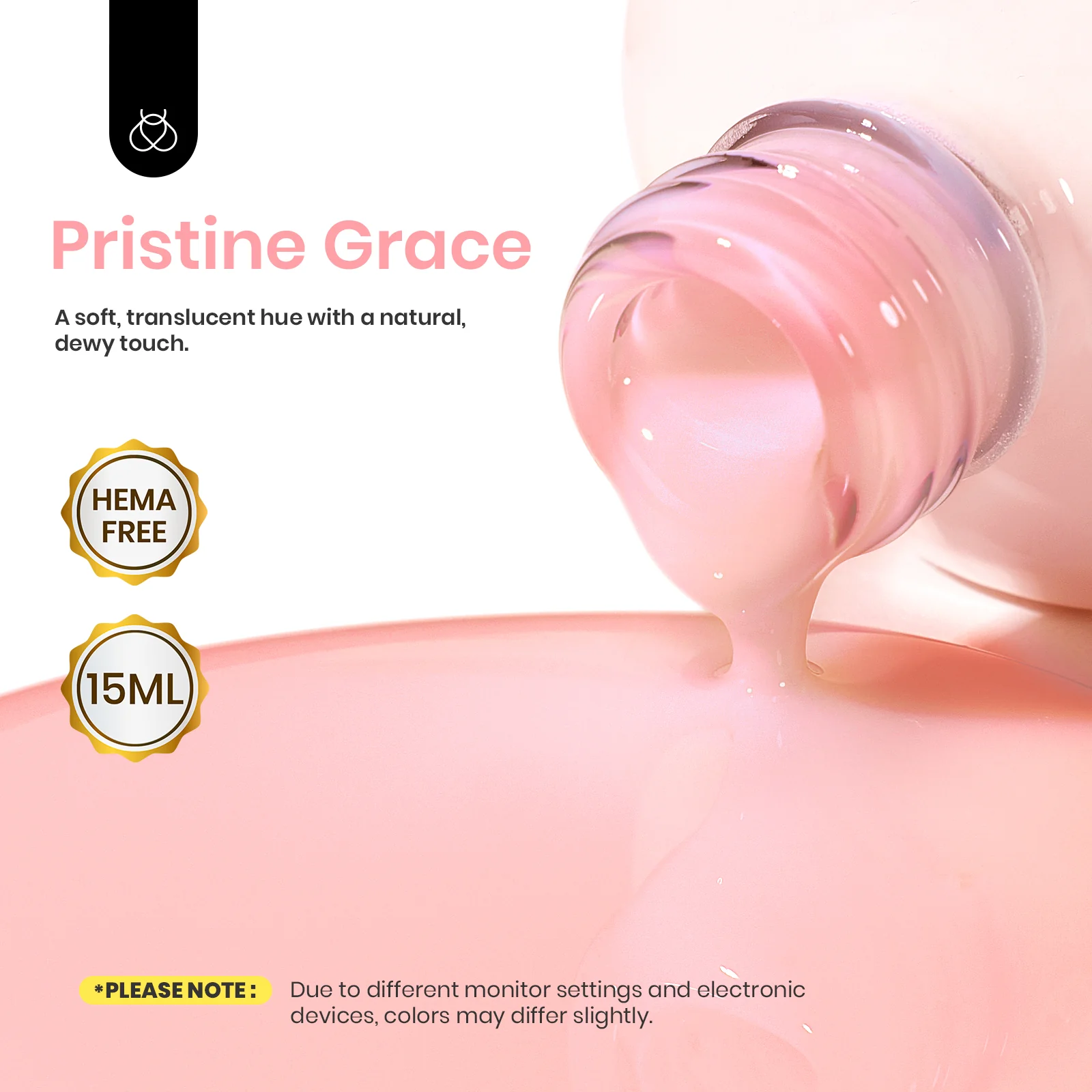 Beetles Builder Gel HEMA Free-Pristine Grace 0.5 oz 8 in 1 Nail Thickening Strengthening Building Apex for Beginner DIY Salon at Home, Jelly Pink Builder Valentines Nail Gel, UV & LED Lamp Cured - Image 5