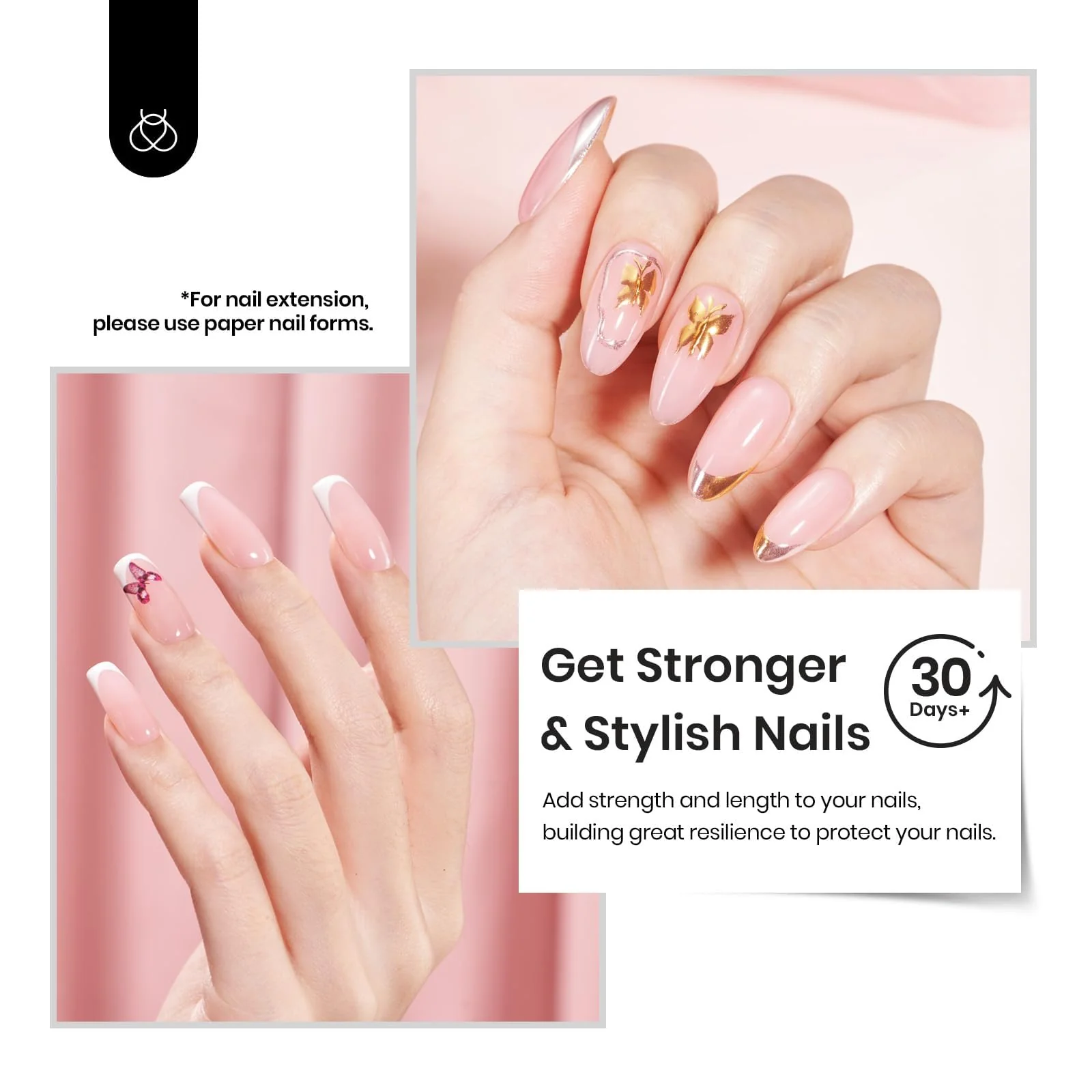 Beetles Builder Gel HEMA Free-Pristine Grace 0.5 oz 8 in 1 Nail Thickening Strengthening Building Apex for Beginner DIY Salon at Home, Jelly Pink Builder Valentines Nail Gel, UV & LED Lamp Cured - Image 6