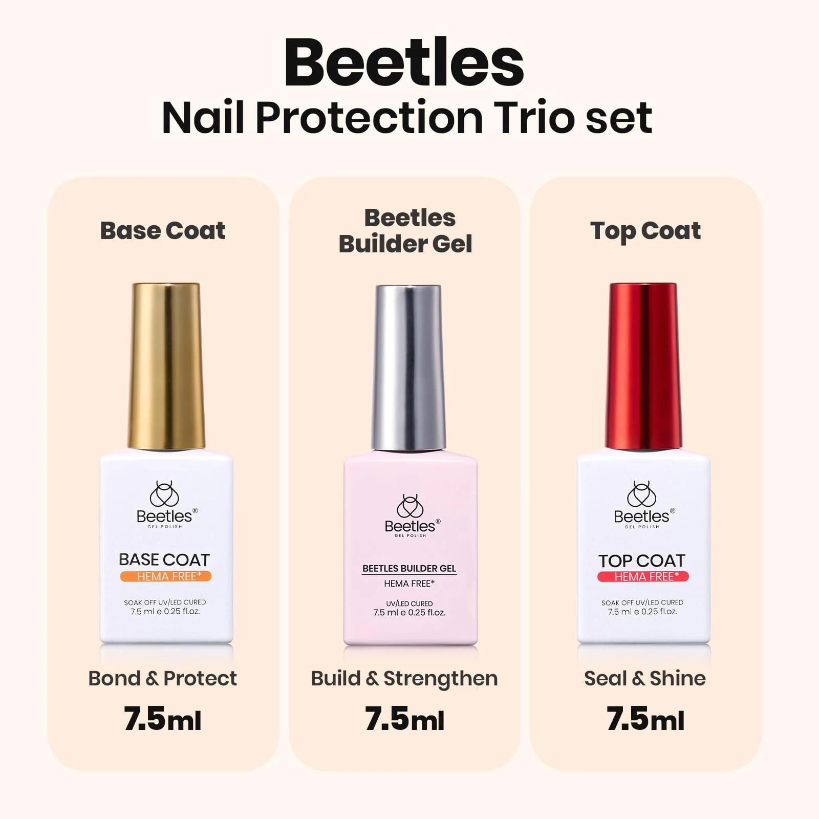 Beetles Builder Gel Nails Kit HEMA Free & Handheld Nail Lamp - Image 7
