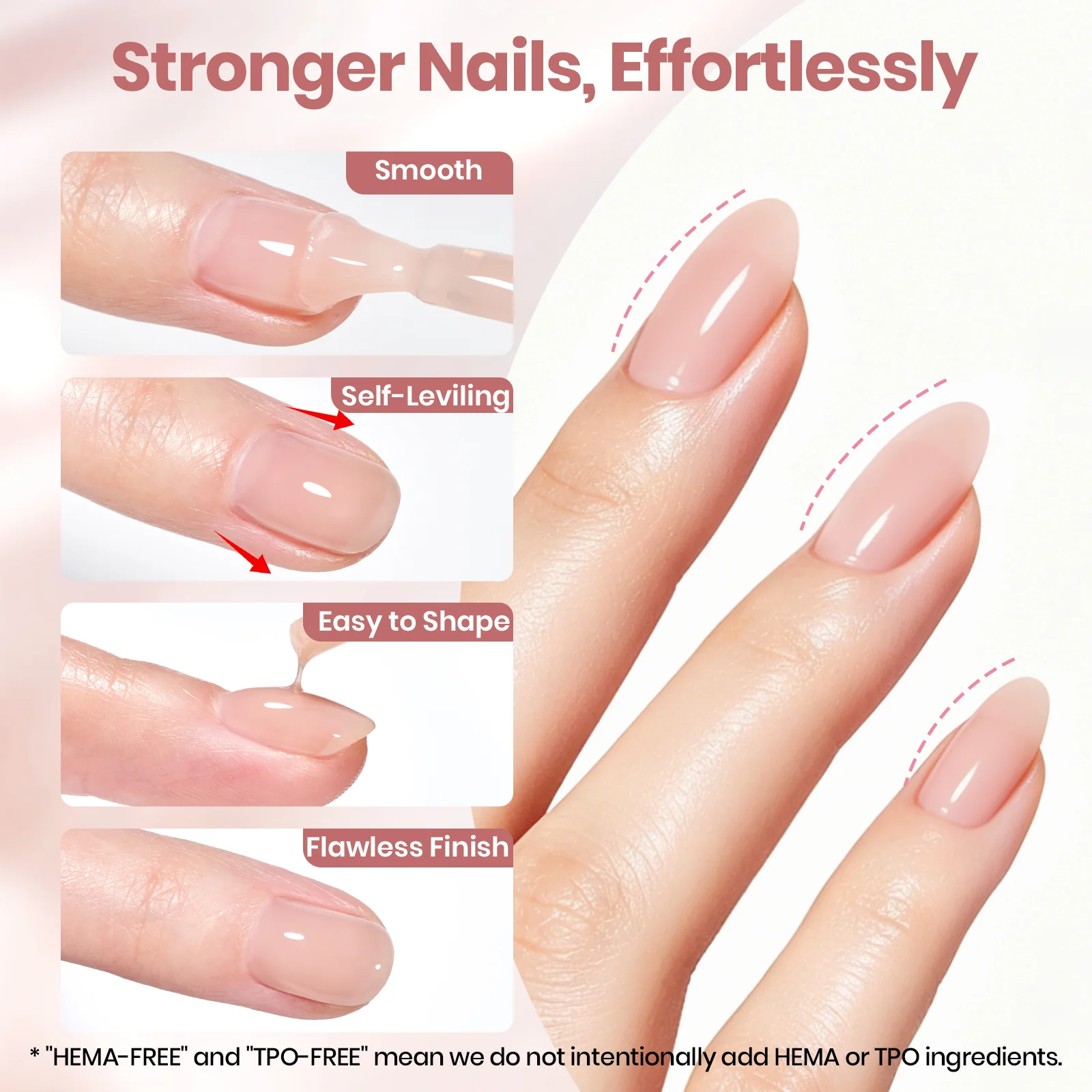 Beetles Builder Gel Nail Kit HEMA & TPO-Free, Muted Nude Pink with Nail Art Brush, 8 in 1 for Building Strengthening & Extension, Beginner Friendly DIY Salon at Home, UV LED Lamp Needed - Image 2
