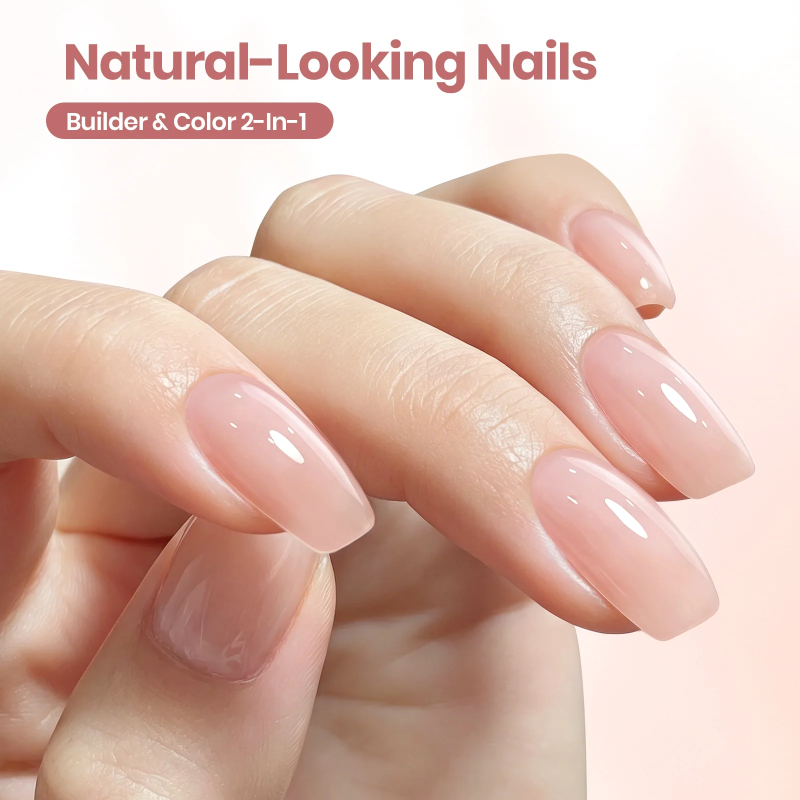 Beetles Builder Gel Nail Kit HEMA & TPO-Free, Muted Nude Pink with Nail Art Brush, 8 in 1 for Building Strengthening & Extension, Beginner Friendly DIY Salon at Home, UV LED Lamp Needed - Image 5