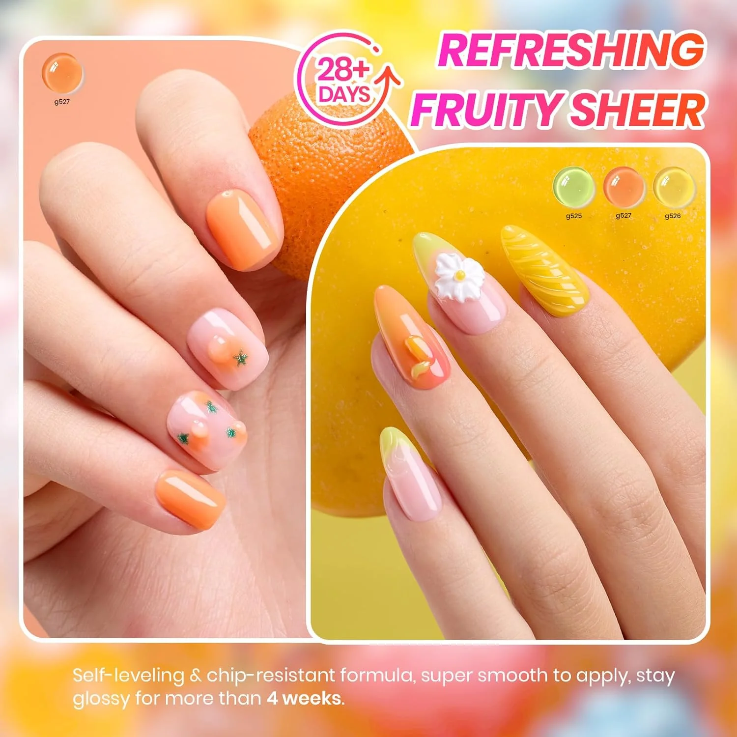 Beetles Candy Spritz Jelly Gel Nail Polish Set - 6 Colors Pastel Gel Nail Kit Summer Nails Sheer Translucent Effect Soak Off UV Nail Art Gift Manicure for Women - Image 4