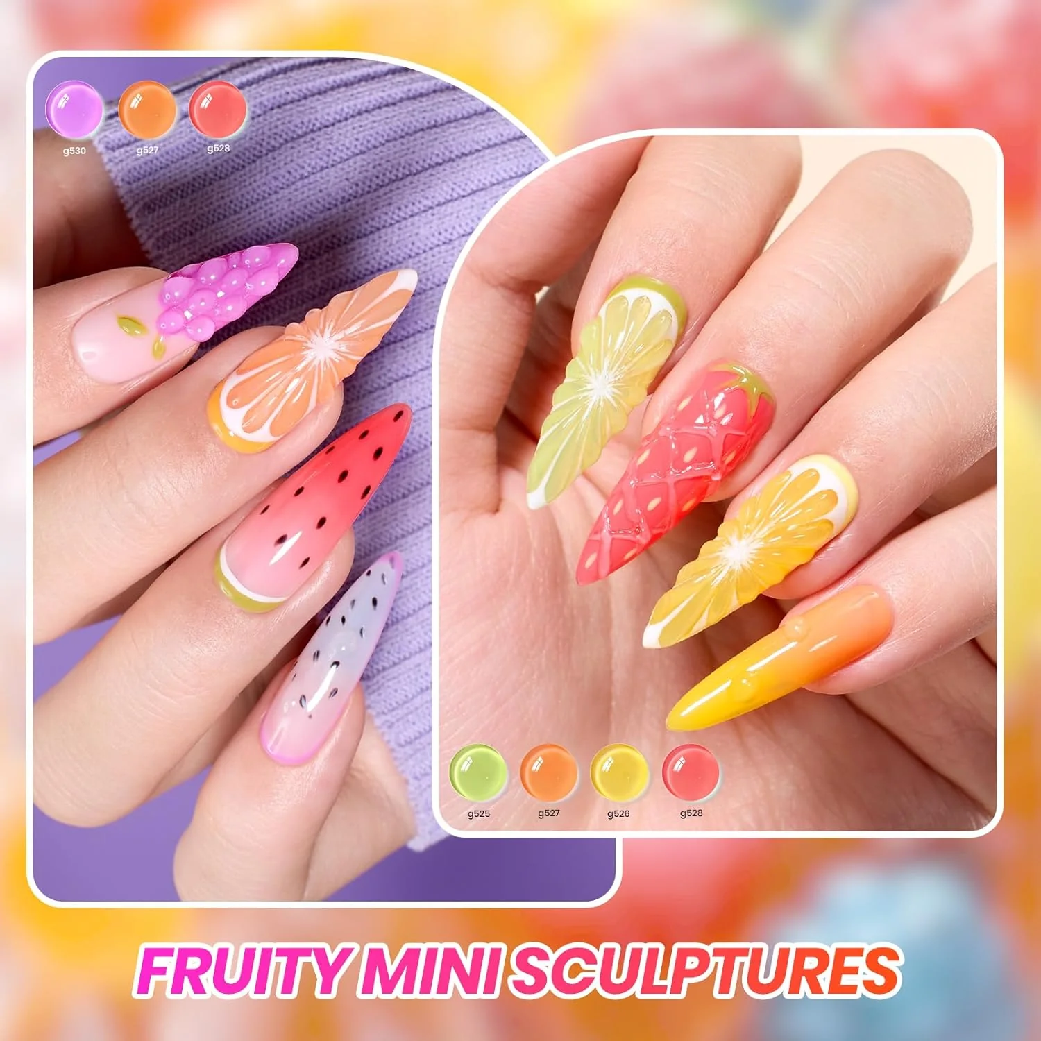 Beetles Candy Spritz Jelly Gel Nail Polish Set - 6 Colors Pastel Gel Nail Kit Summer Nails Sheer Translucent Effect Soak Off UV Nail Art Gift Manicure for Women - Image 7
