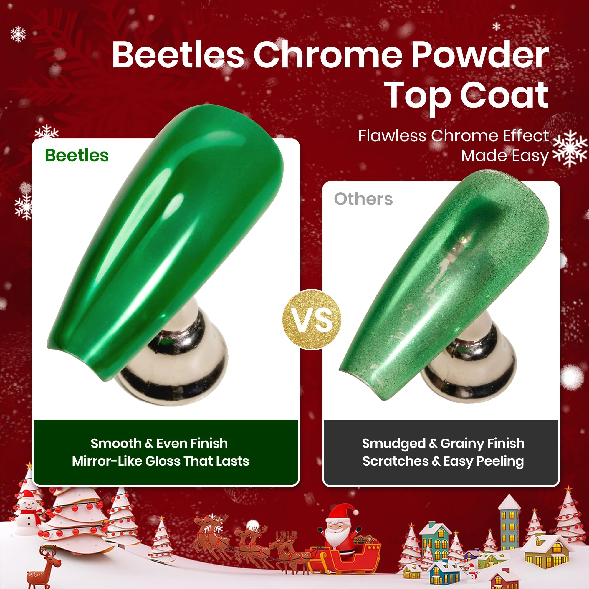 Beetles Christmas Gel Top Coat for Chrome Nail Powder - 15ml Chrome Top Coat - Image 3