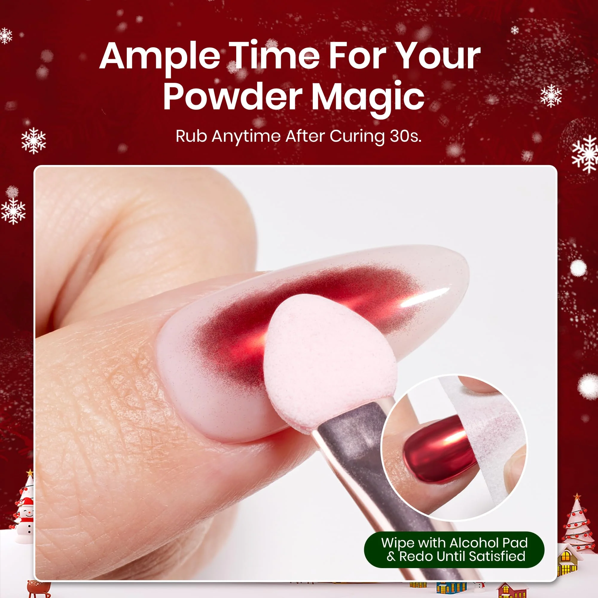 Beetles Christmas Gel Top Coat for Chrome Nail Powder - 15ml Chrome Top Coat - Image 5