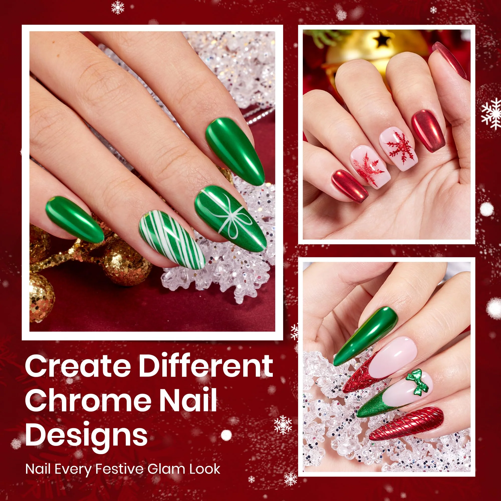 Beetles Christmas Gel Top Coat for Chrome Nail Powder - 15ml Chrome Top Coat - Image 6